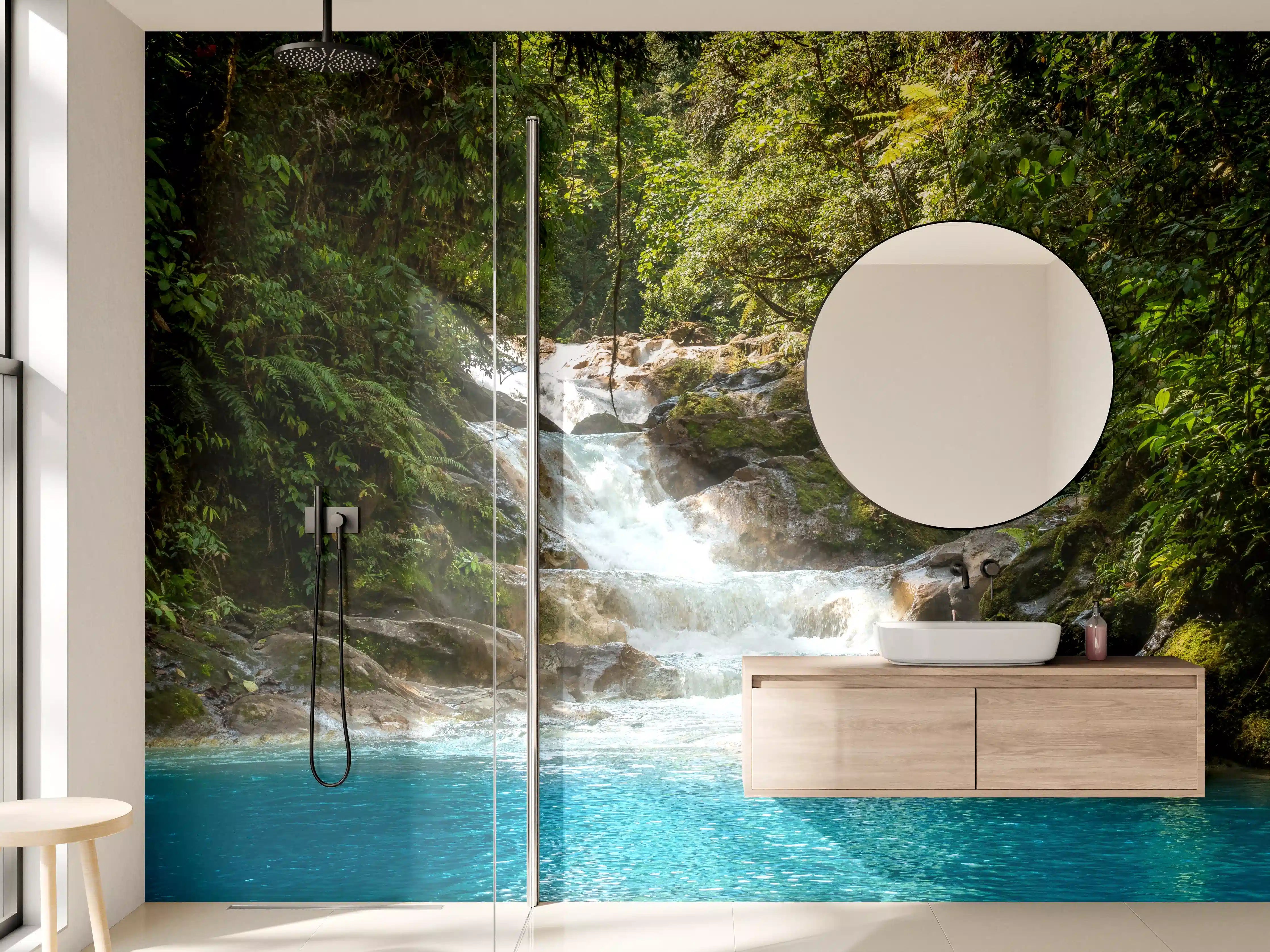 Wandverkleidung Bad - Blauer Costa Rica Wasserfall