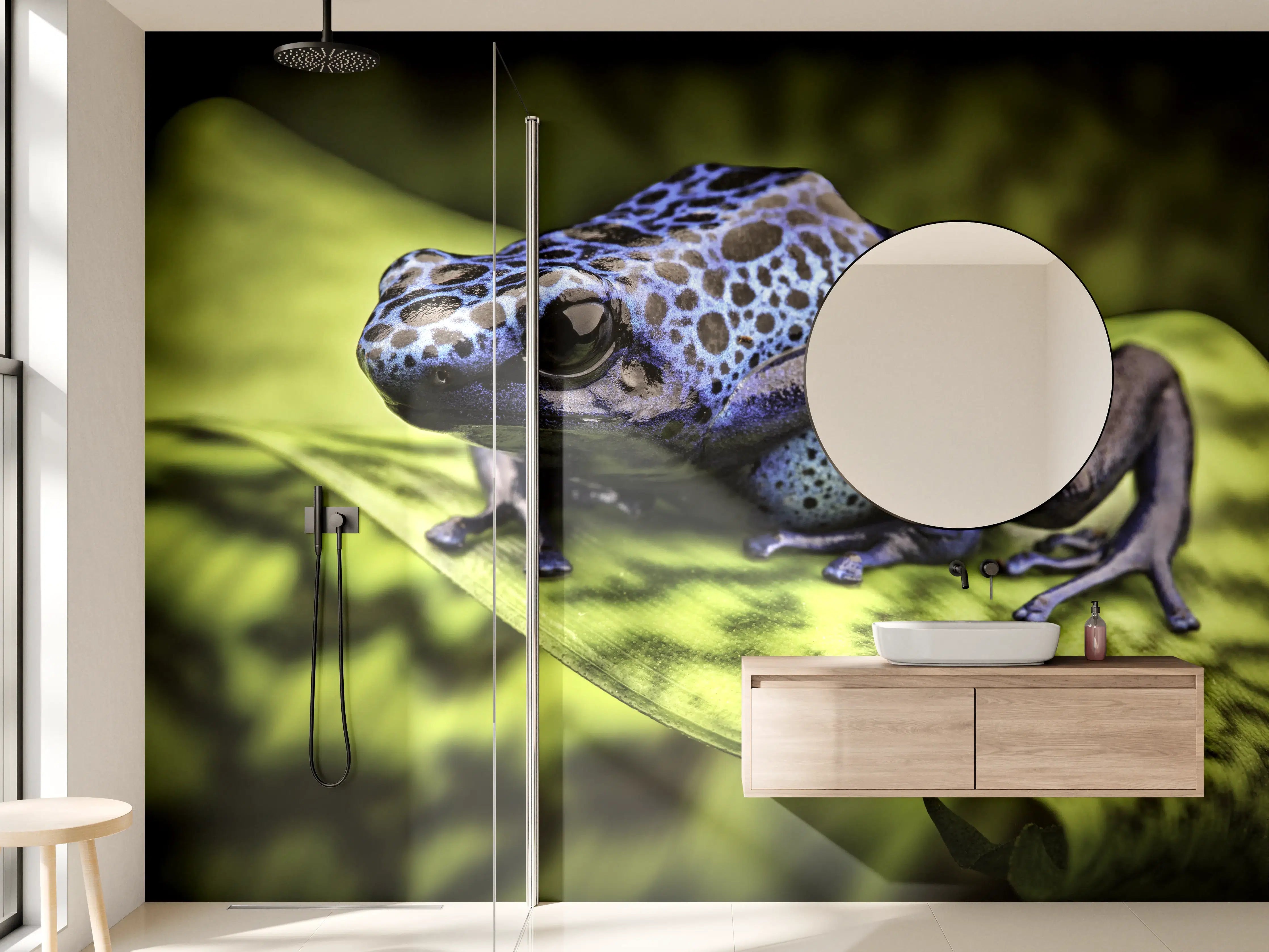 Wandverkleidung Bad - Blauer Pfeilgiftfrosch im Amazonas