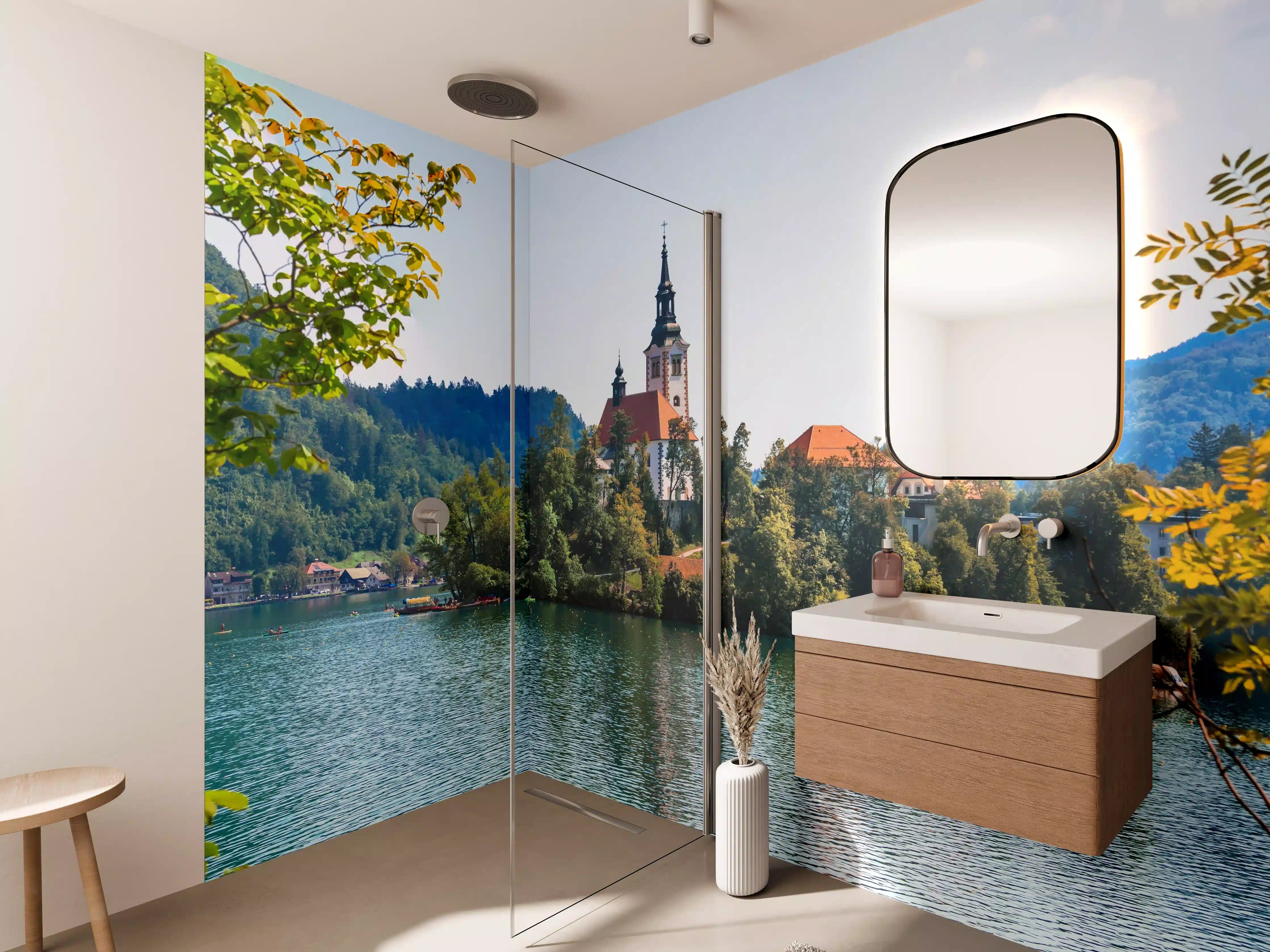 Wandverkleidung Bad - Bleder See in Slowenien 2