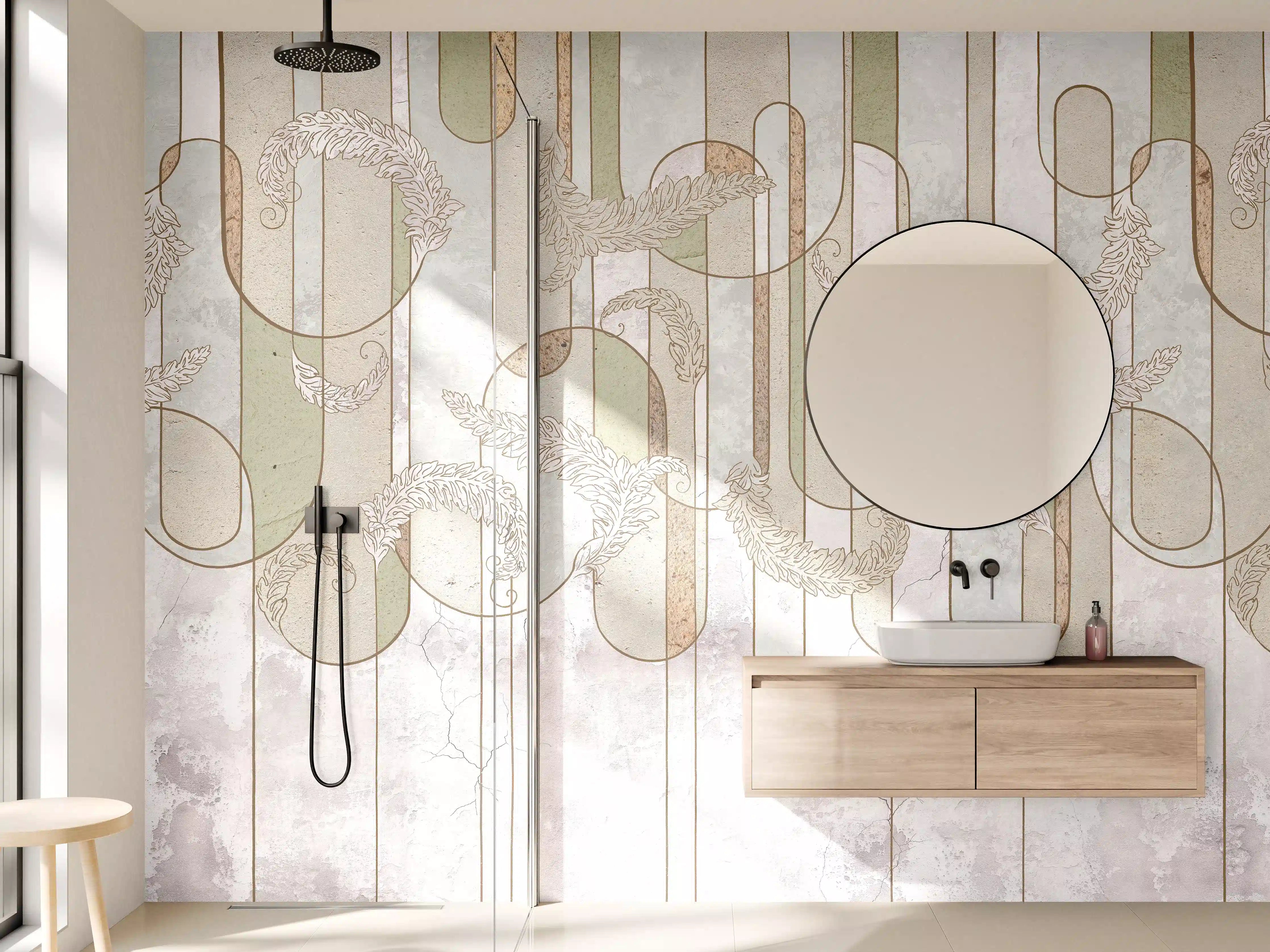 Wandverkleidung Bad - Blumiges Loft Design