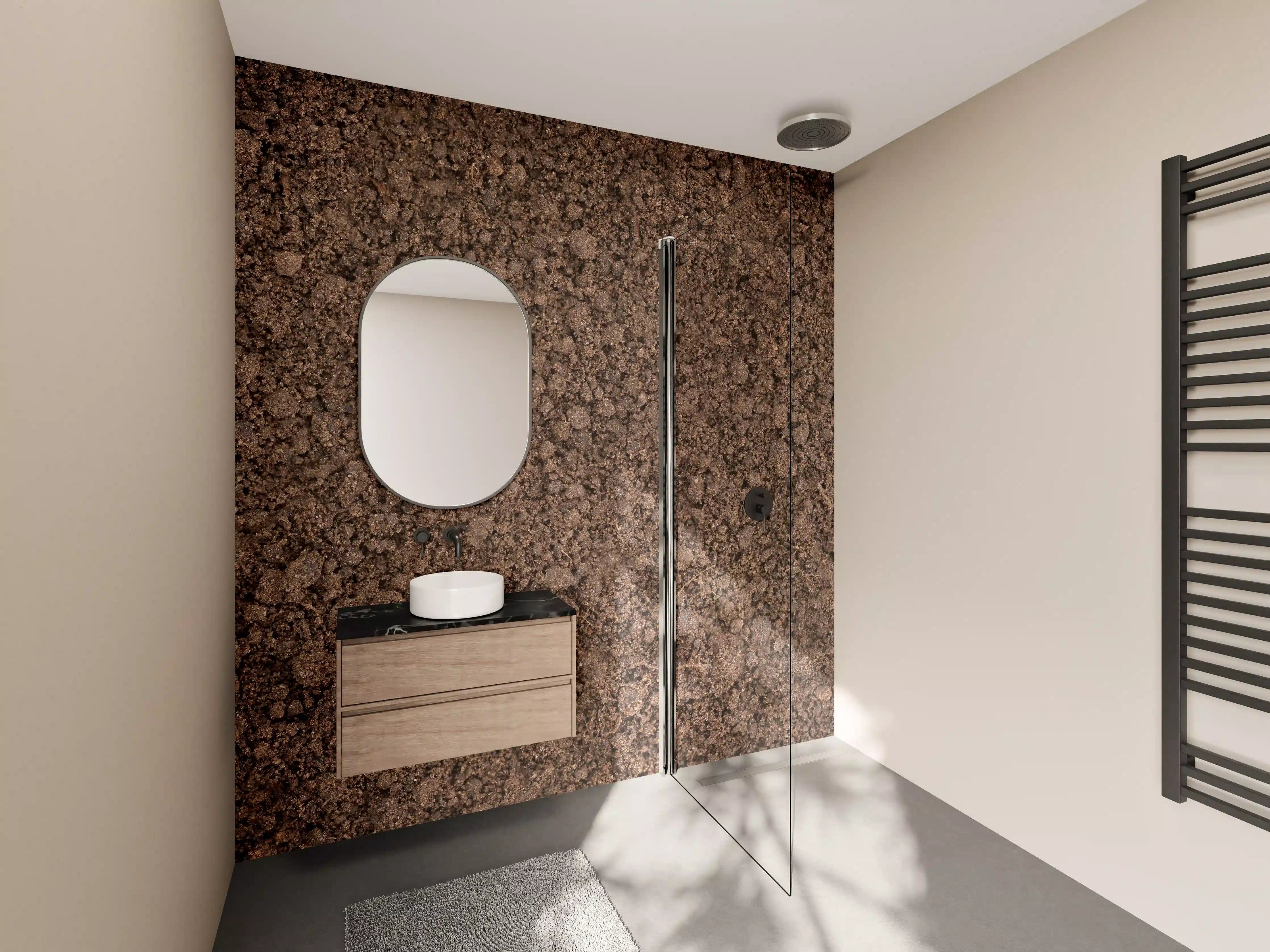 Wandverkleidung Bad - Bodentextur in Nahaufnahme