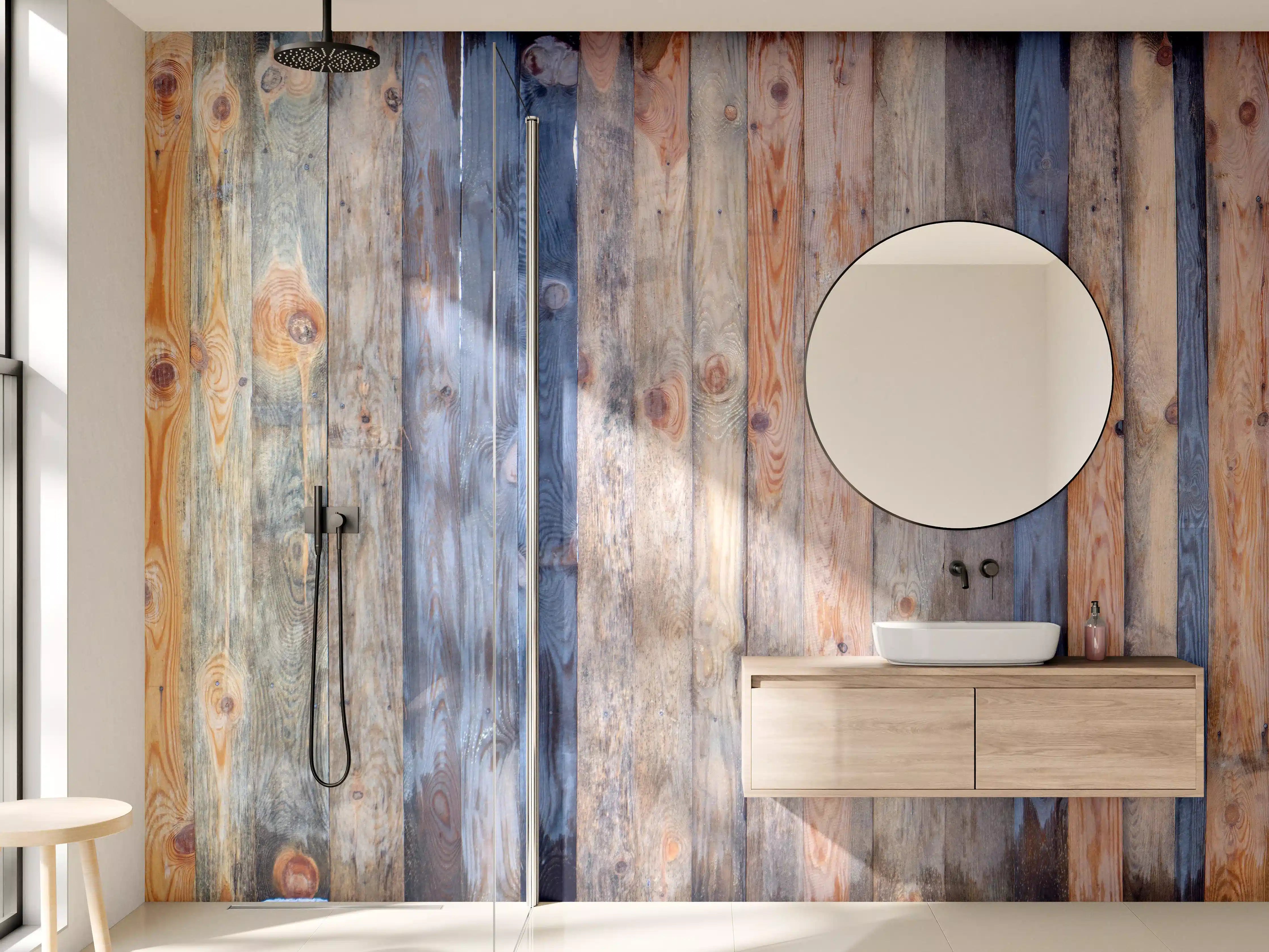 Wandverkleidung Bad - Braune Holz Wandtextur