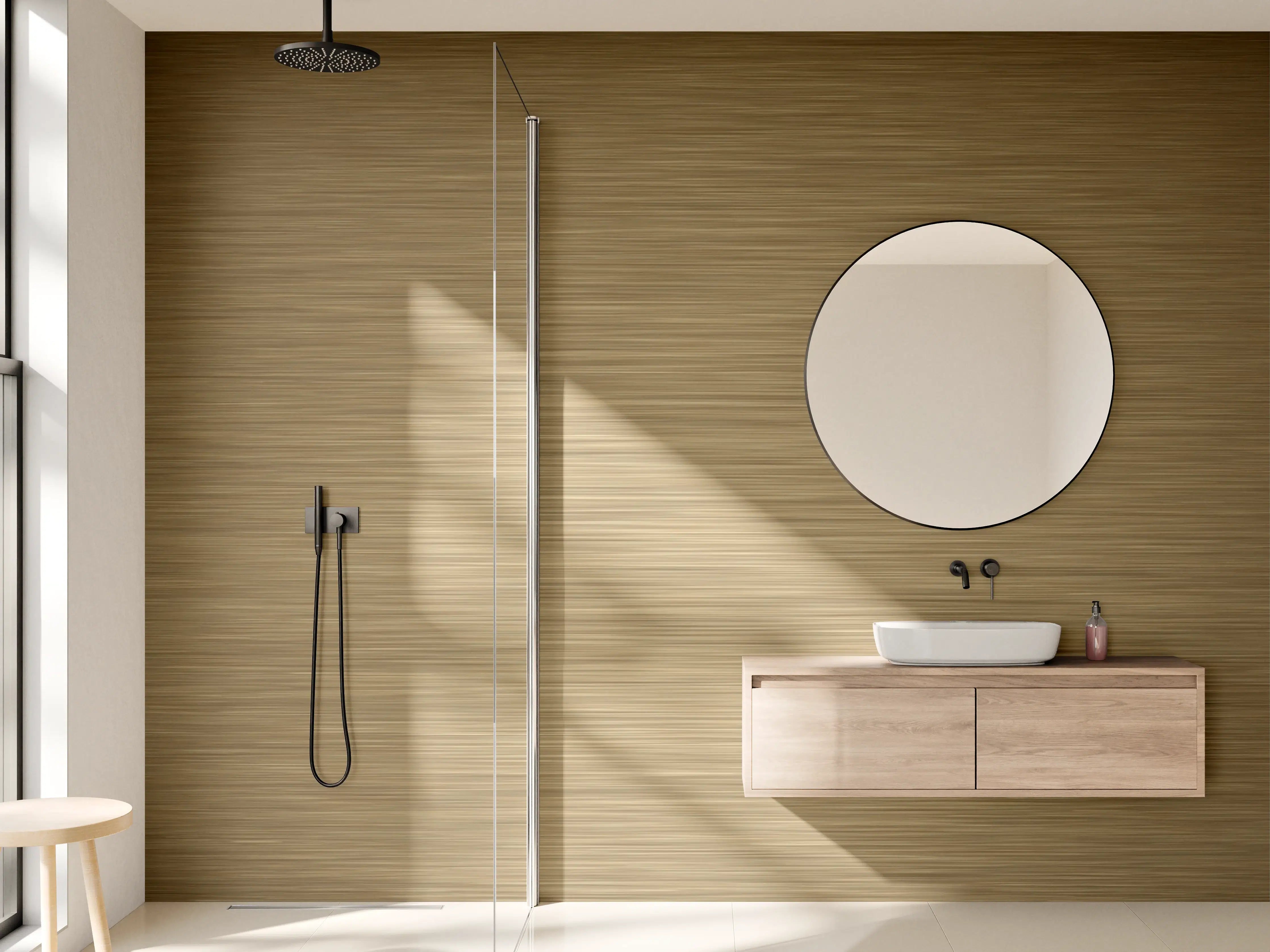 Wandverkleidung Bad - Bronze - ALU Prime - Metall Gebürstet