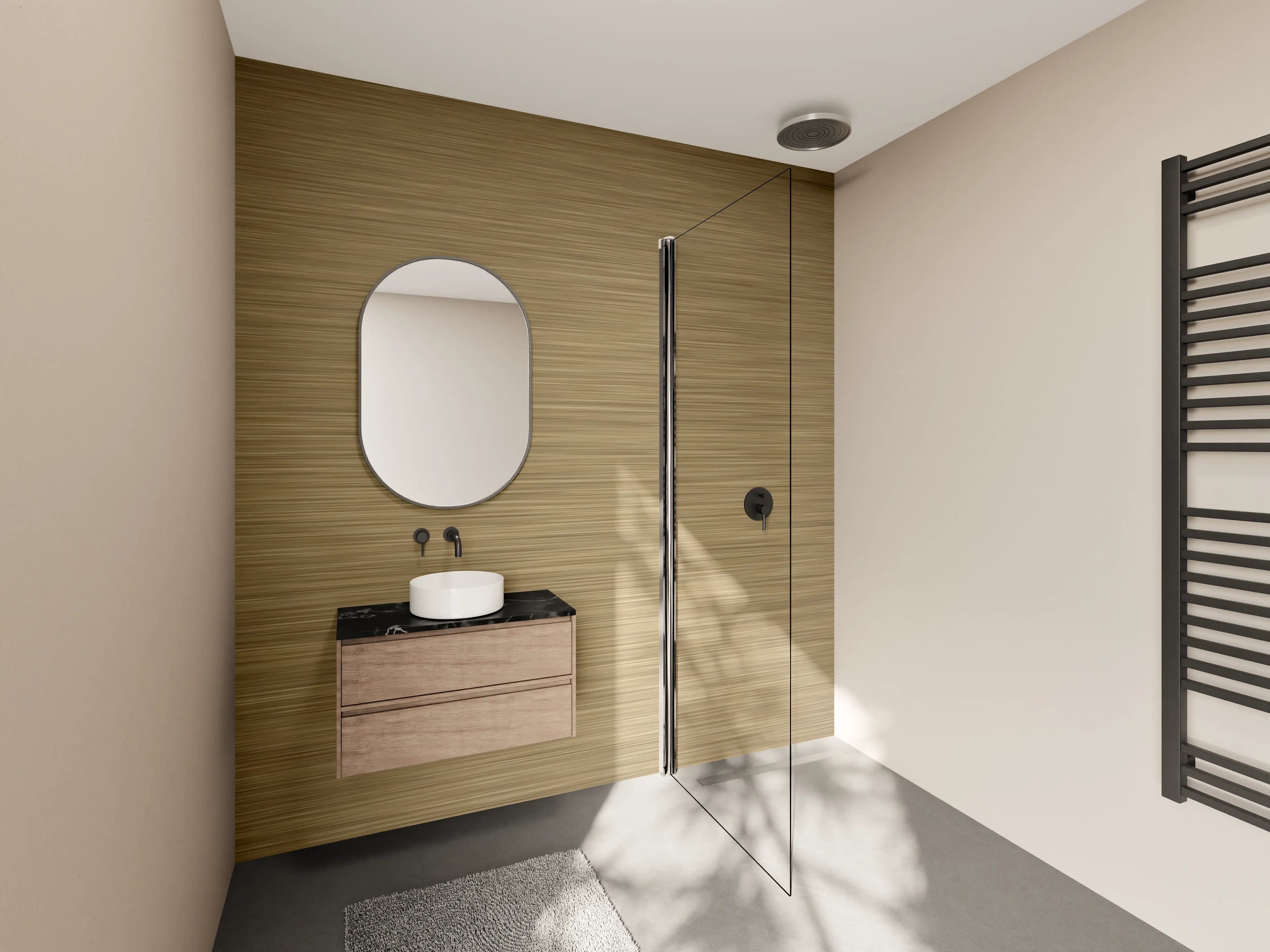 Wandverkleidung Bad - Bronze - ALU Prime - Metall Gebürstet