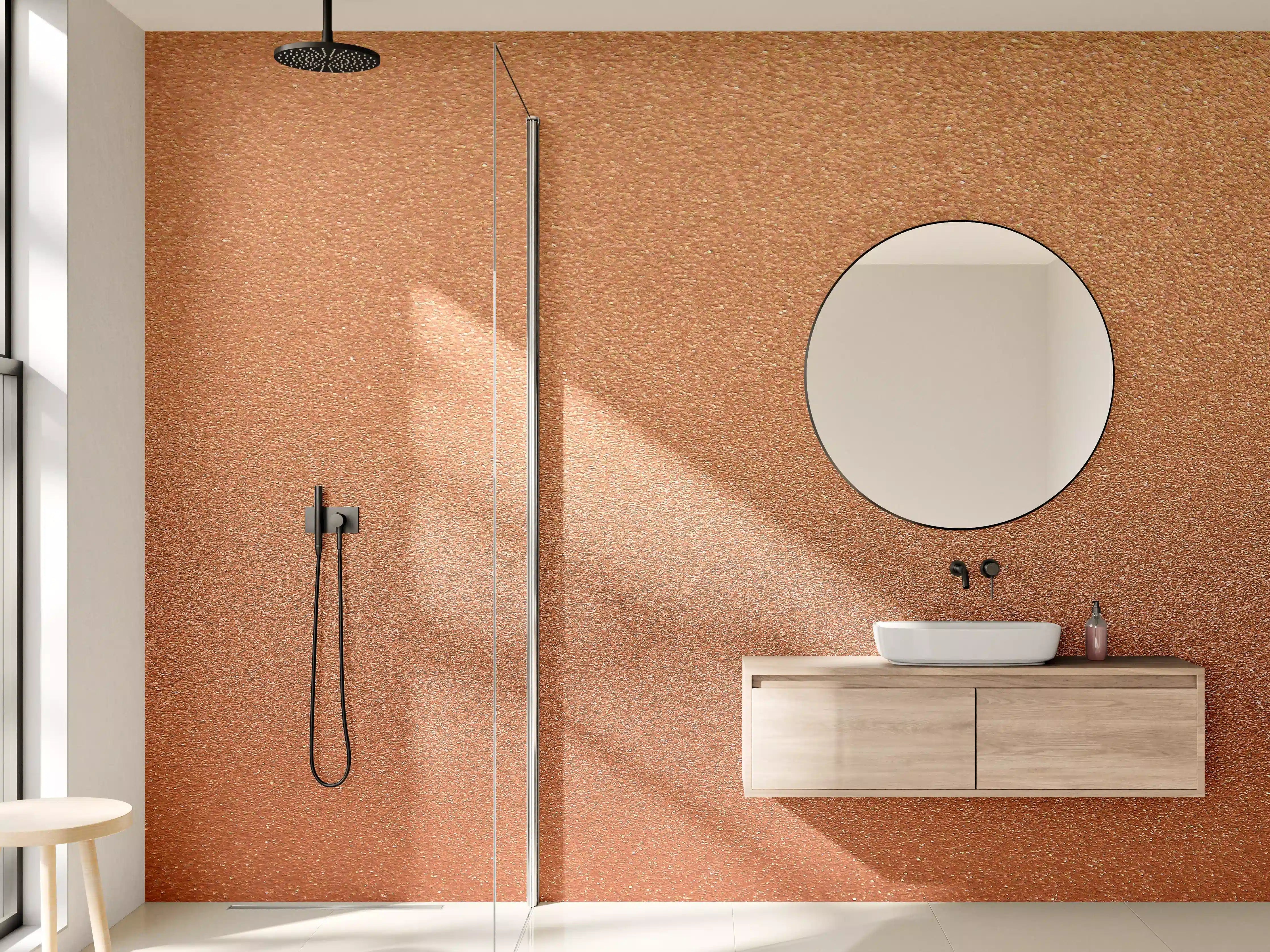 Wandverkleidung Bad - Bronze Textur Panorama Hintergrund