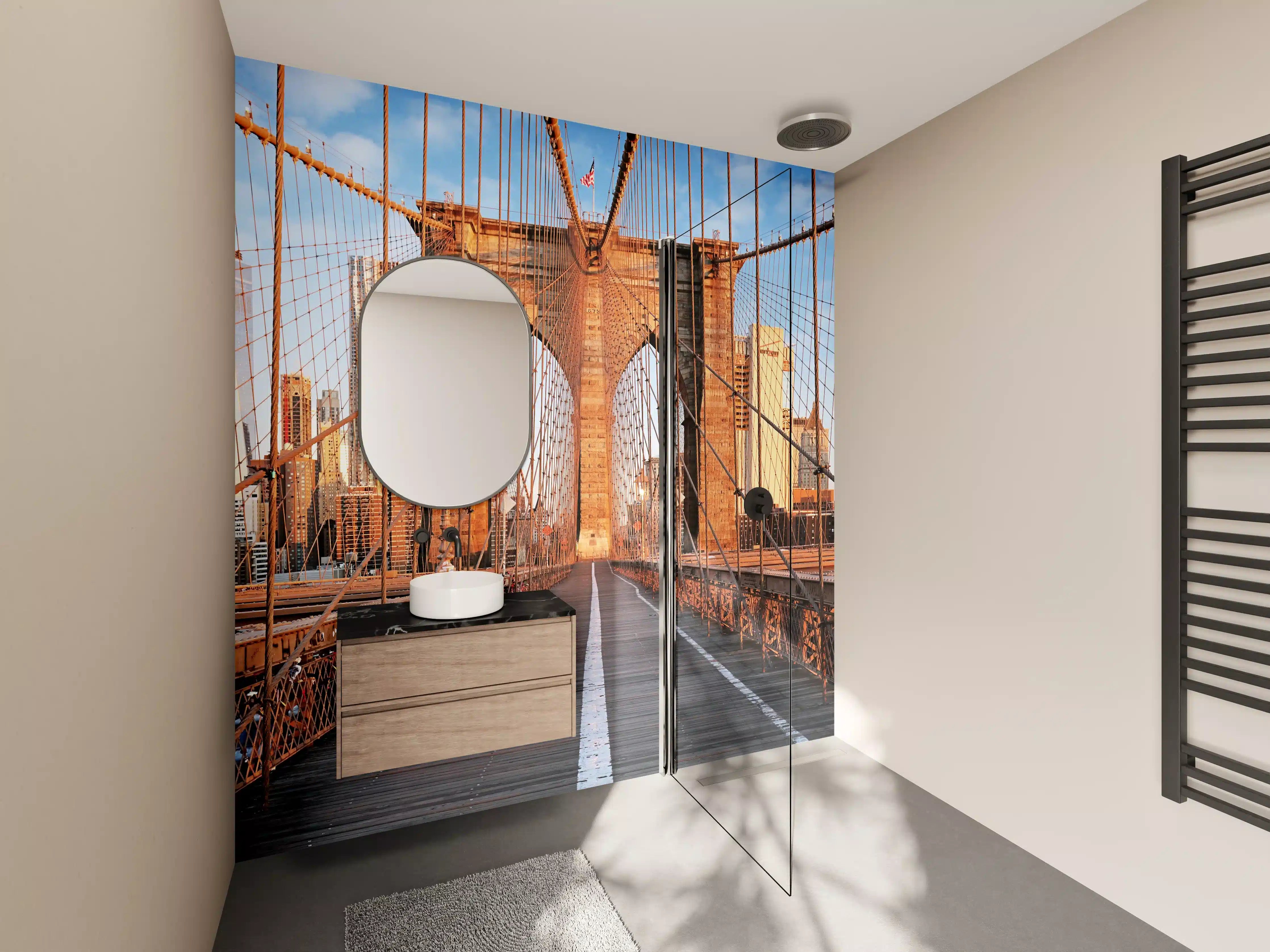 Wandverkleidung Bad - Brooklyn Bridge bei Sonnenaufgang