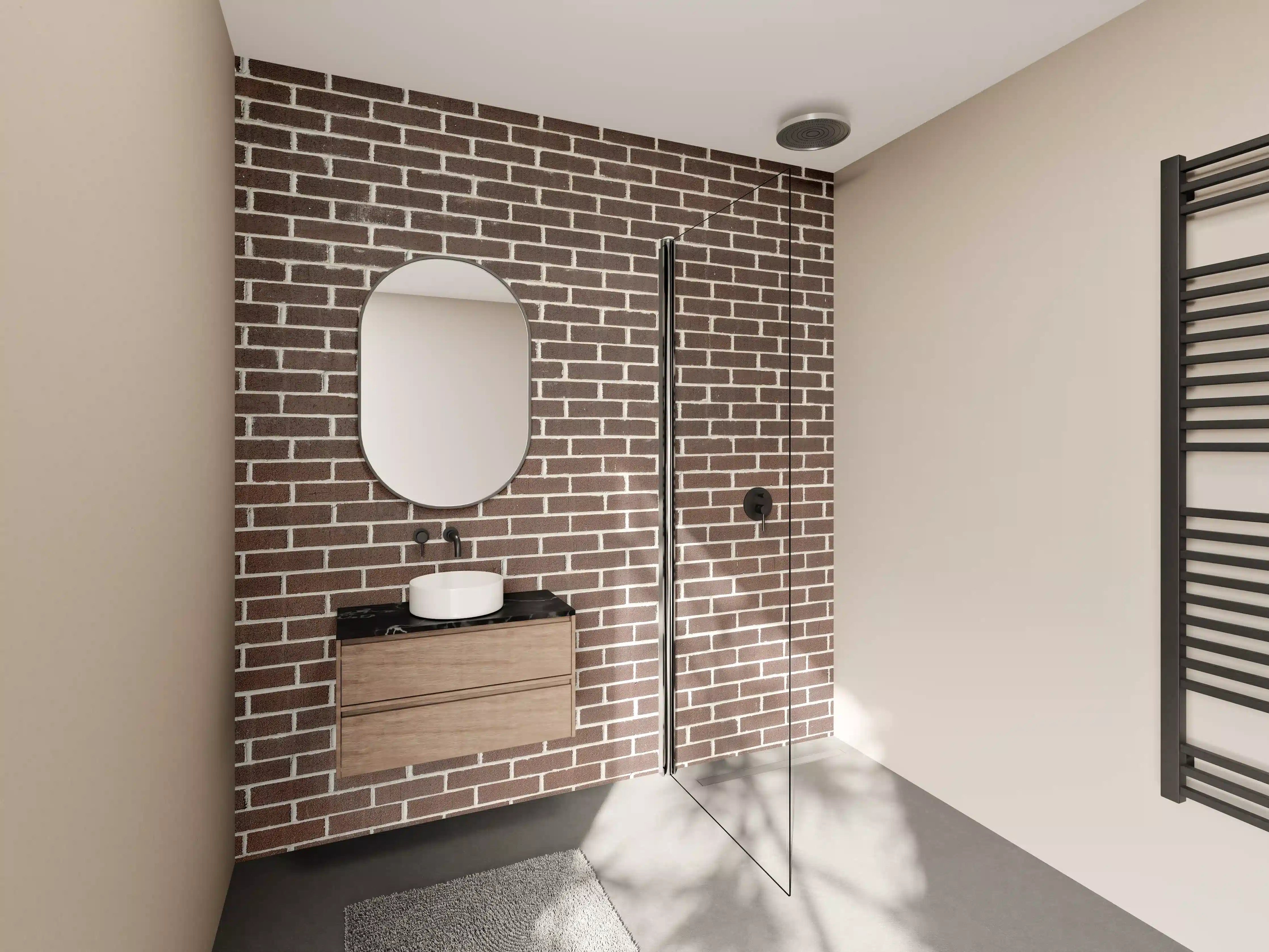 Wandverkleidung Bad - Bunte Blumenwiese bei Sonnenaufgang