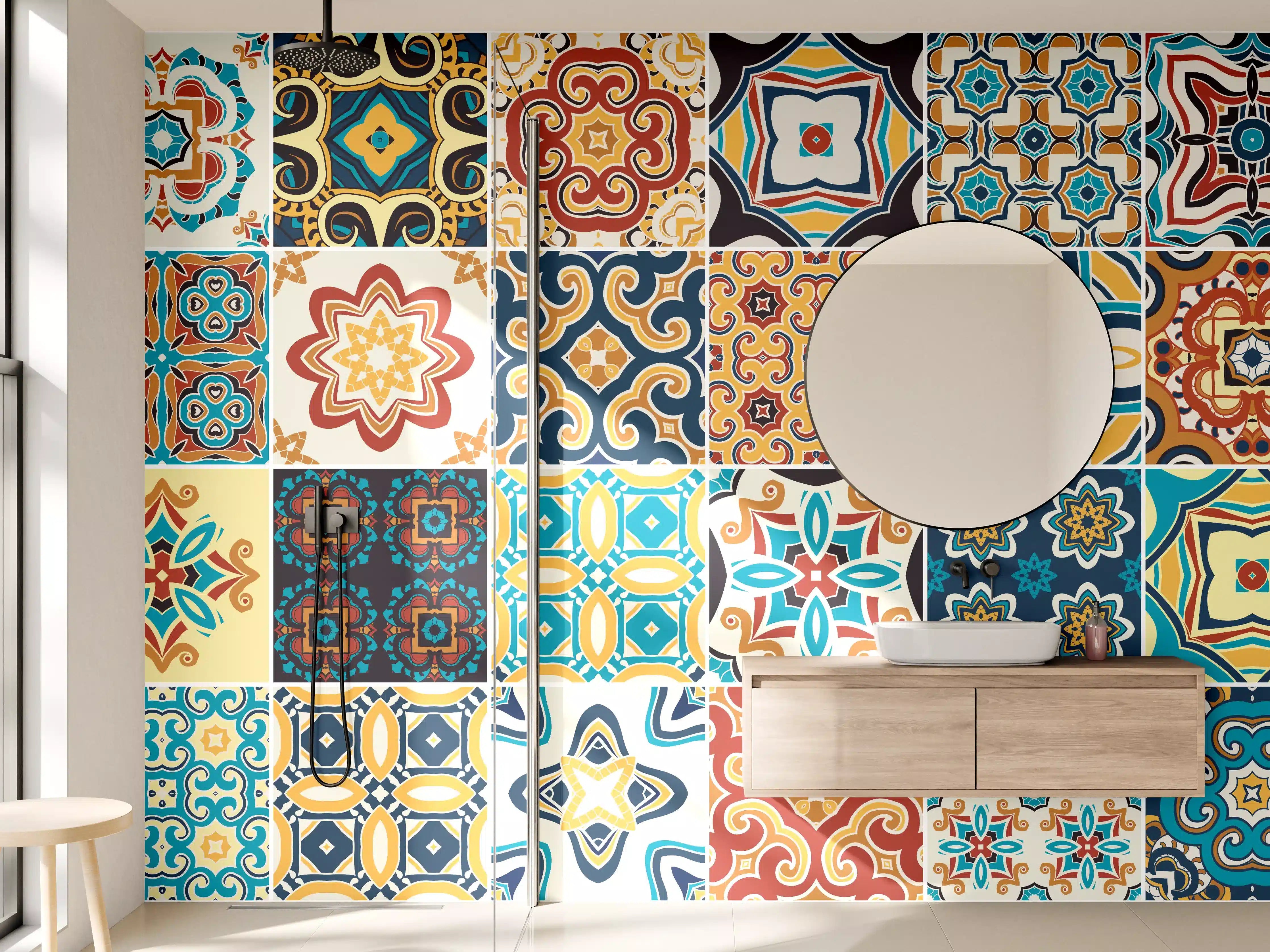 Wandverkleidung Bad - Bunte Fliesen Mosaik Designs