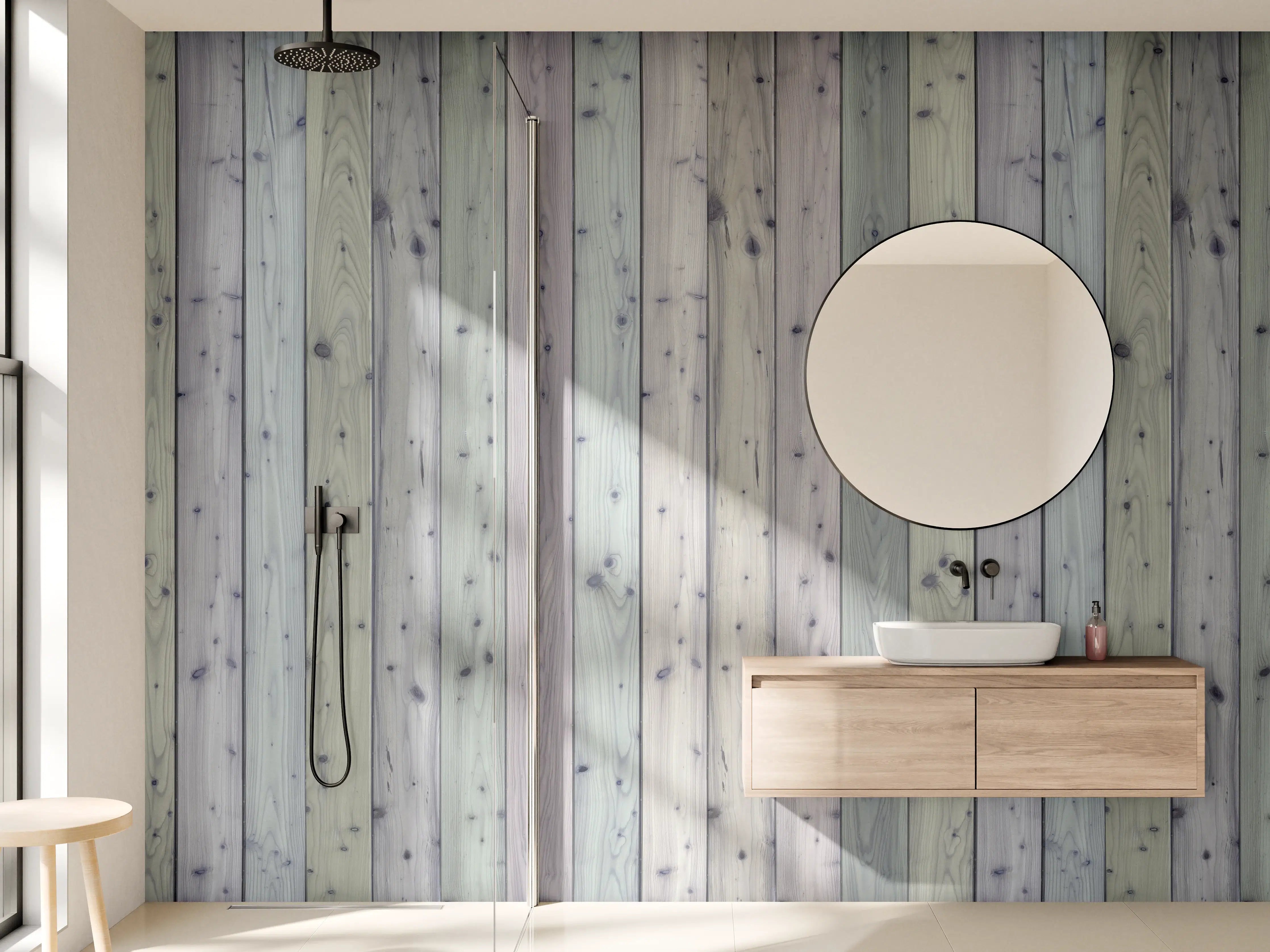 Wandverkleidung Bad - Bunte Holz Wand Textur