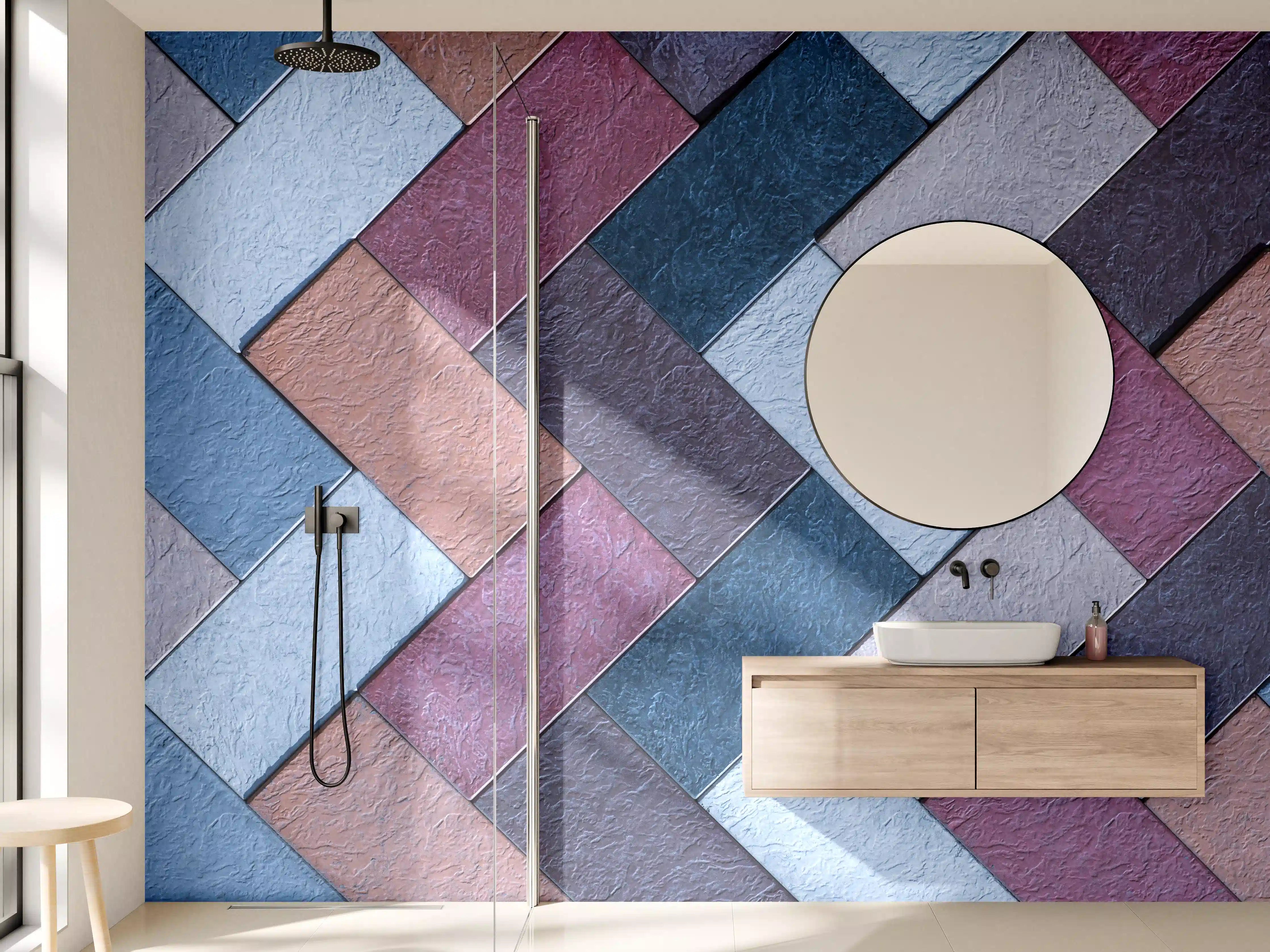 Wandverkleidung Bad - Bunte Leder Textur Maserung