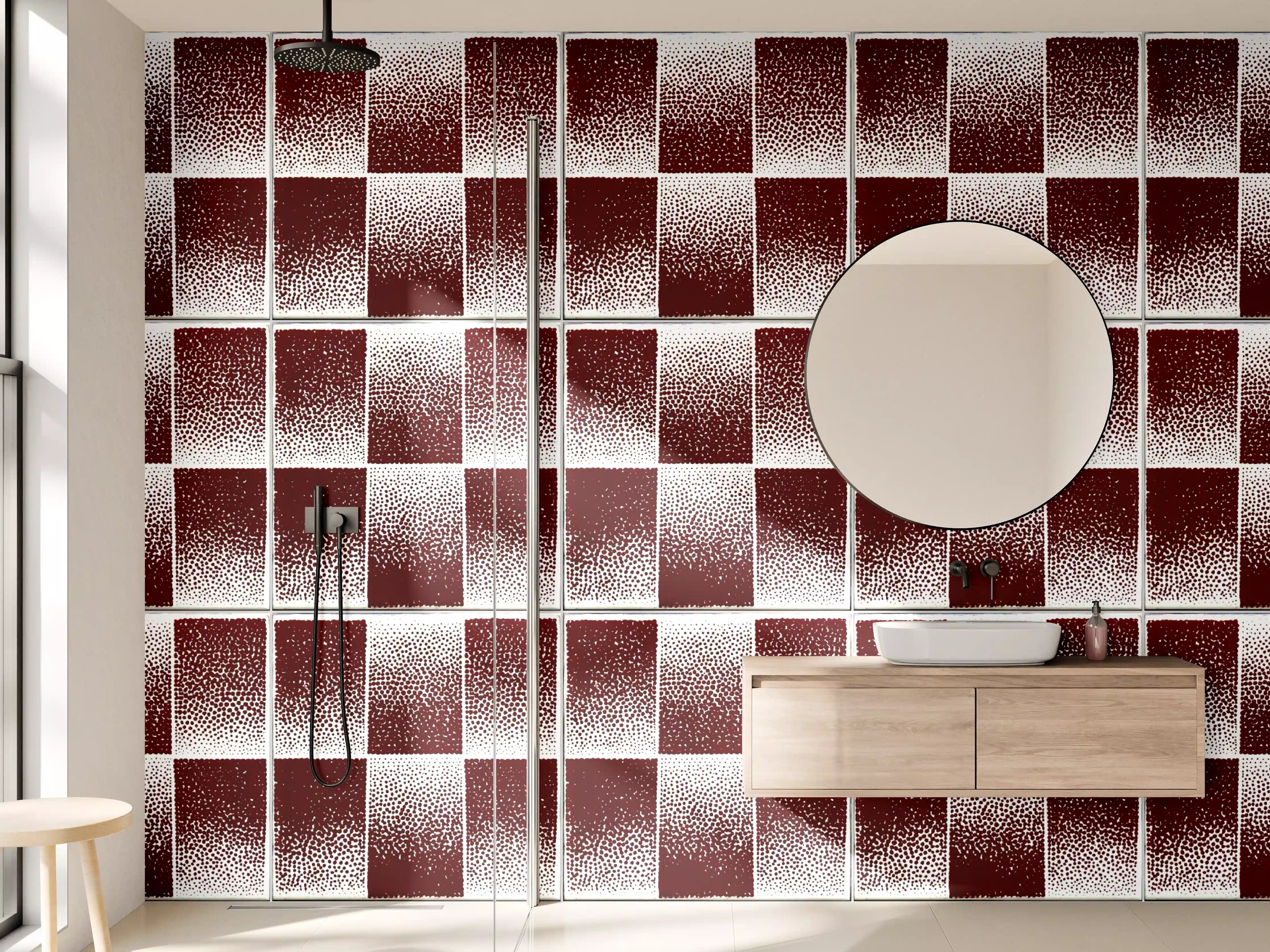 Wandverkleidung Bad - Bunte Mosaikfliesen im minimalistischen Design