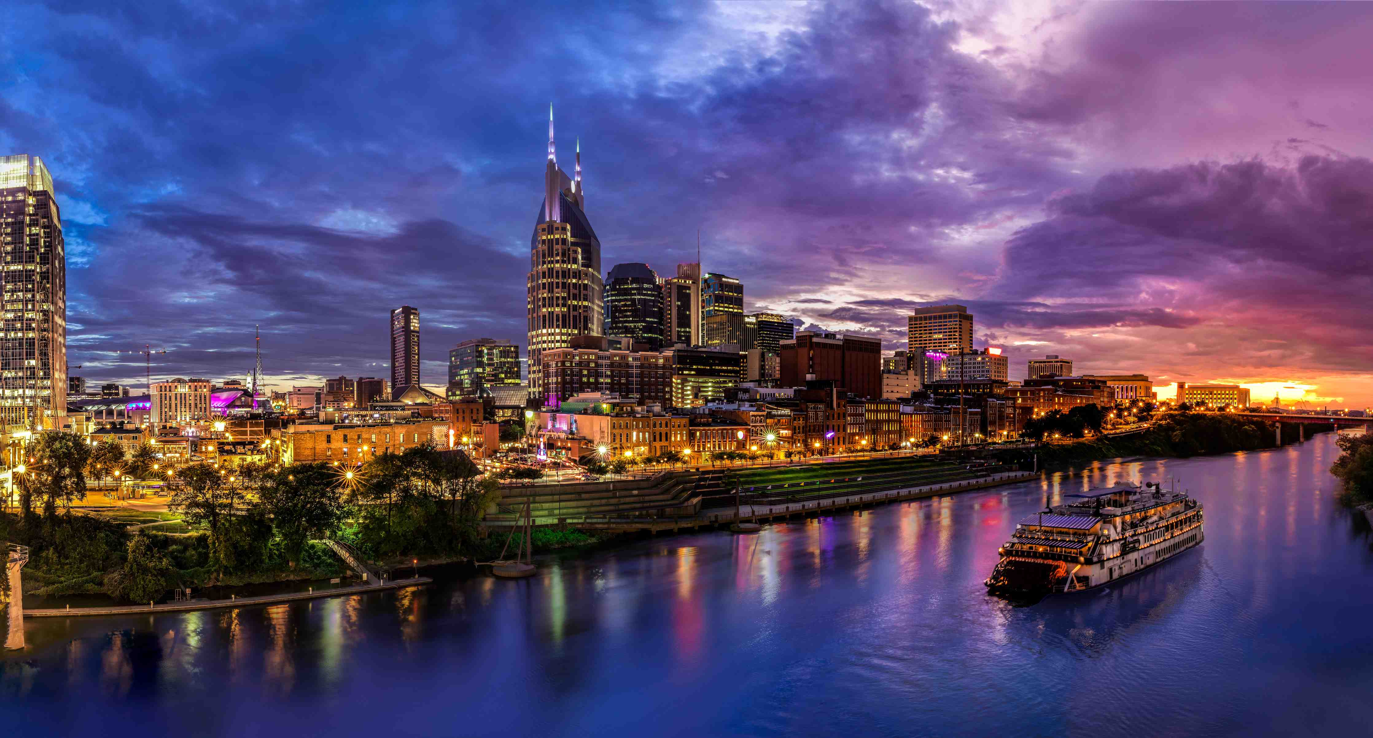 Wandverkleidung Bad-Bunte Skyline von Nashville