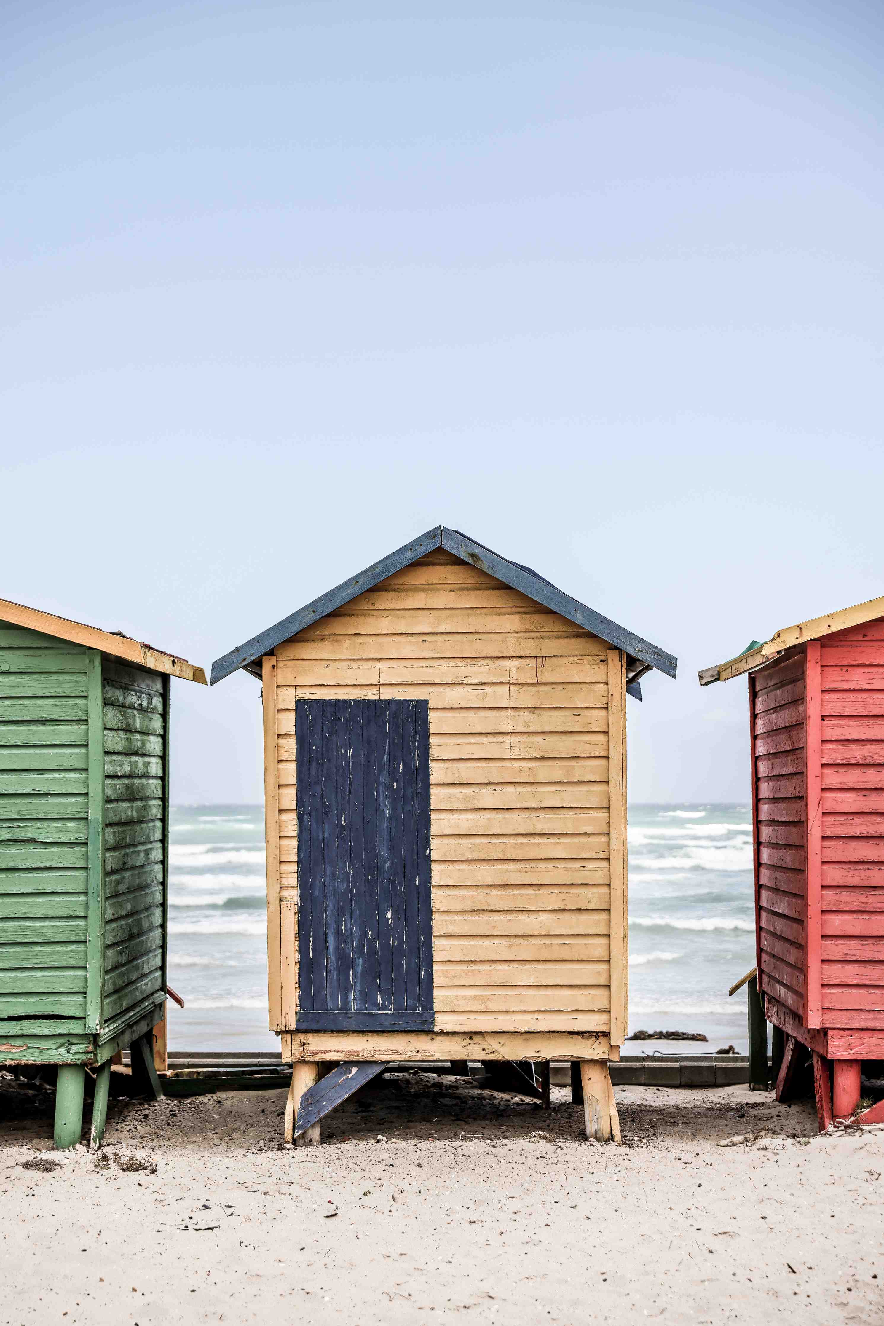 Wandverkleidung Bad-Bunte Strandhaus-Trio