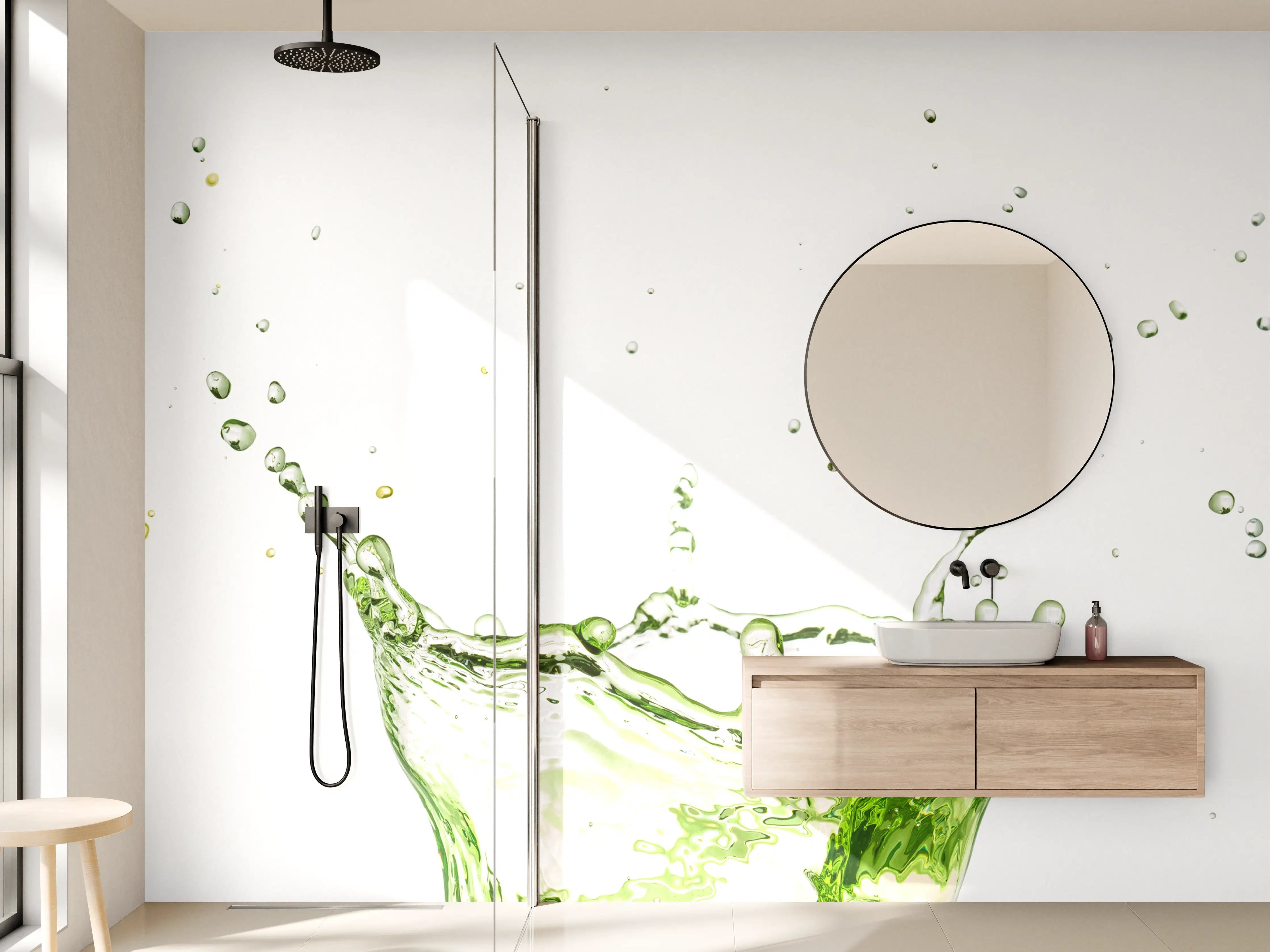 Wandverkleidung Bad - Bunte Wasserspritzer