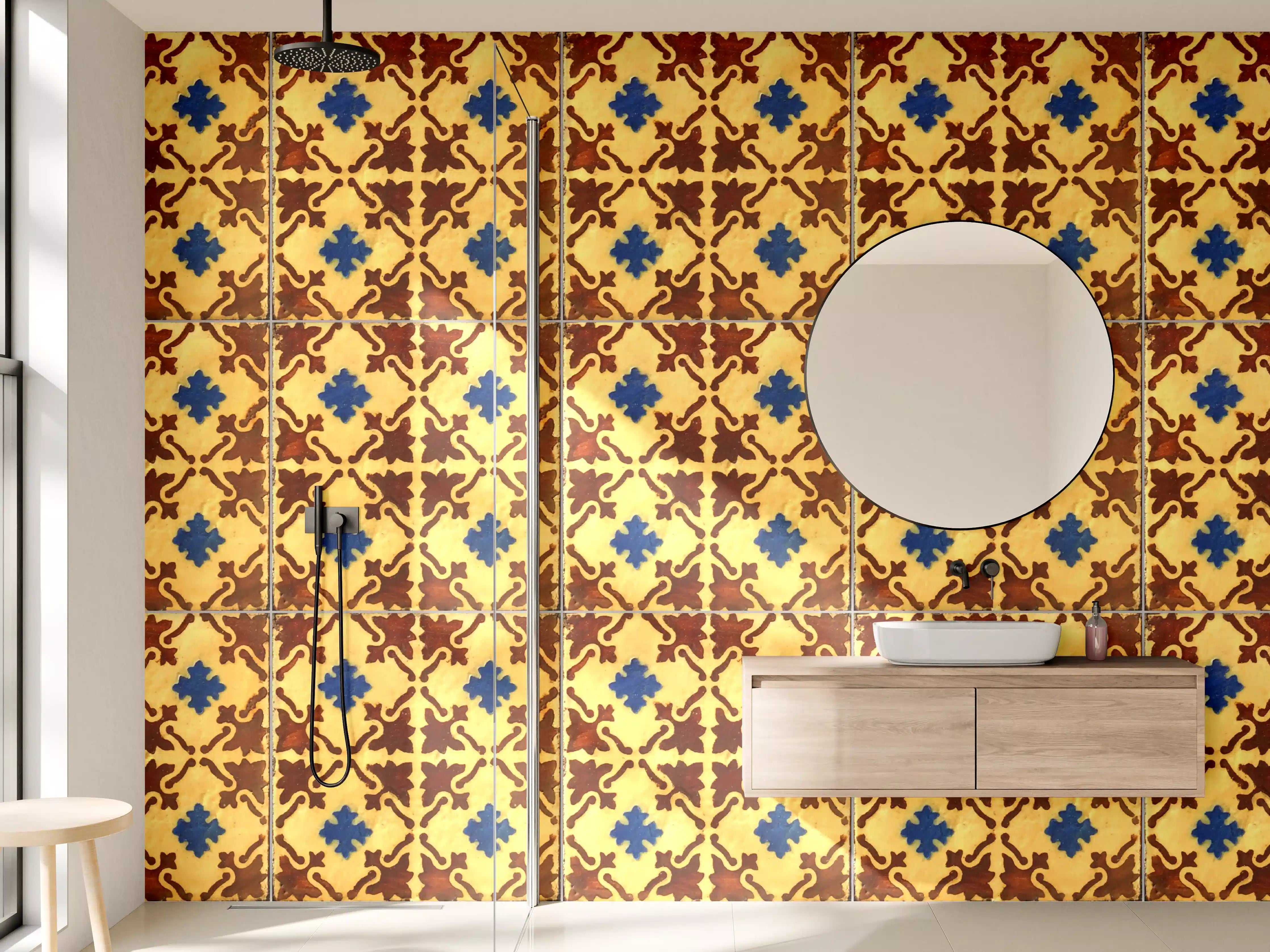 Wandverkleidung Bad - Bunte klassische Fliesenmuster