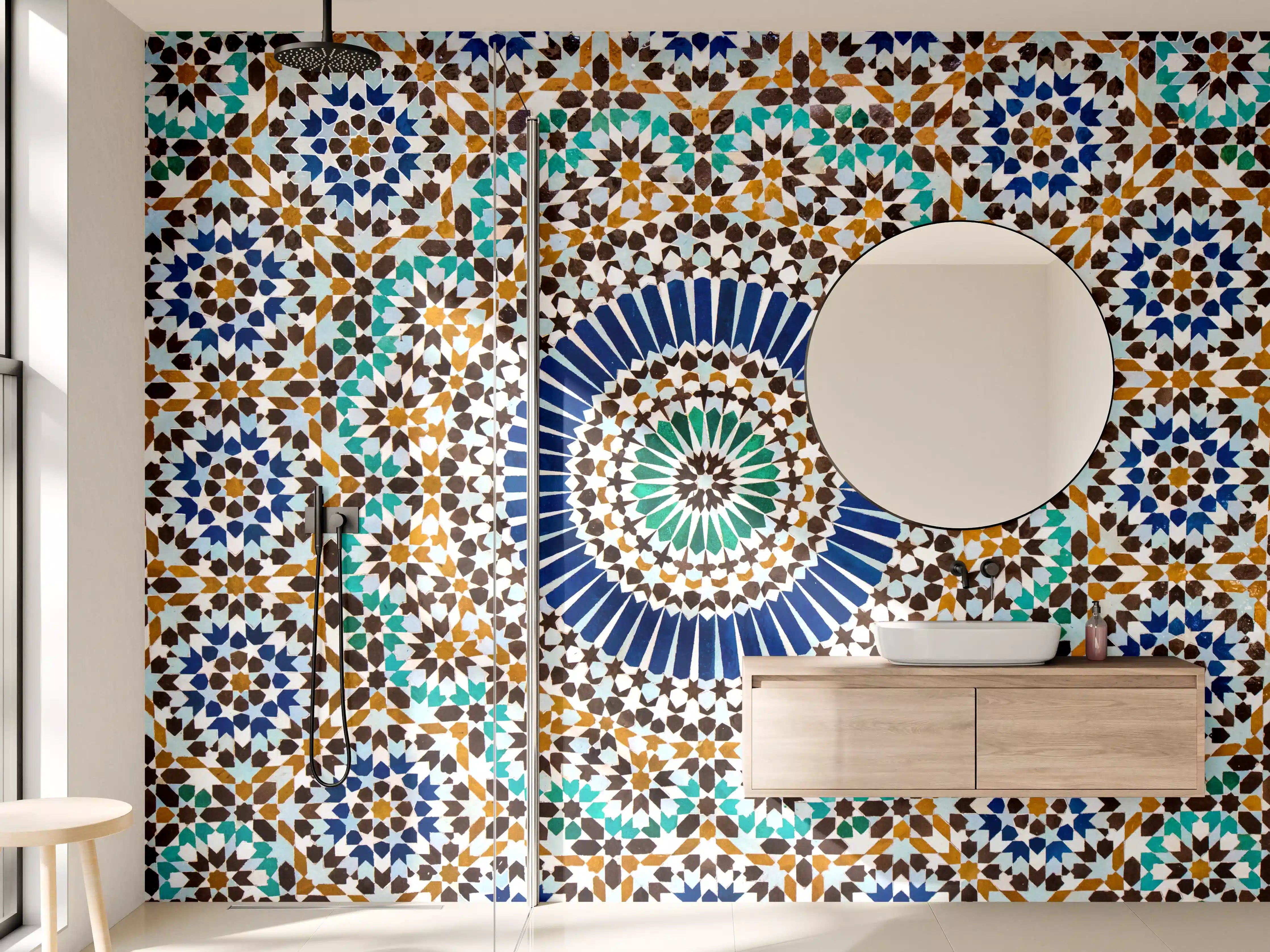 Wandverkleidung Bad - Bunte orientalische Mosaikkunst