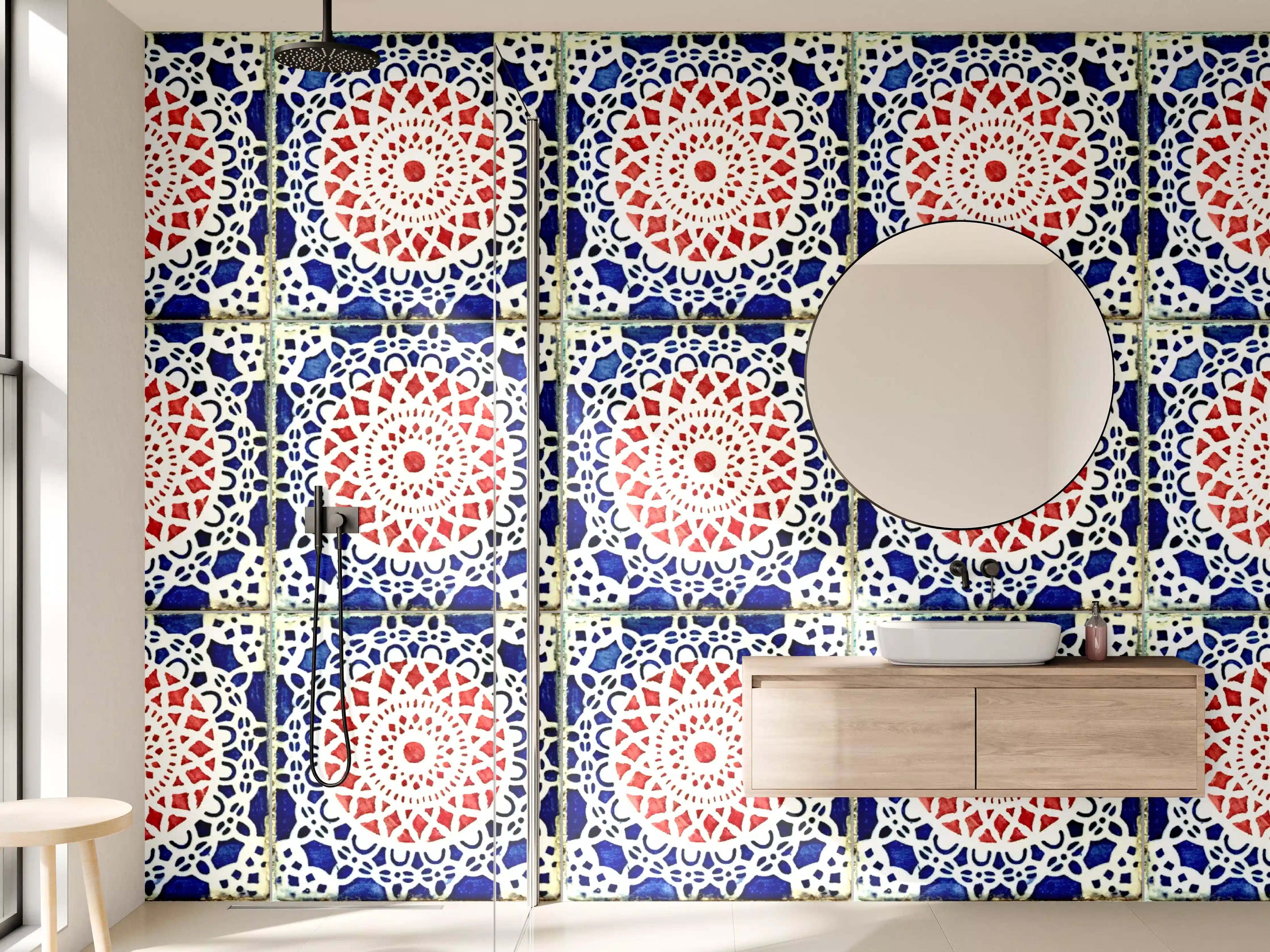 Wandverkleidung Bad - Bunten Azulejo-Fliesenmuster