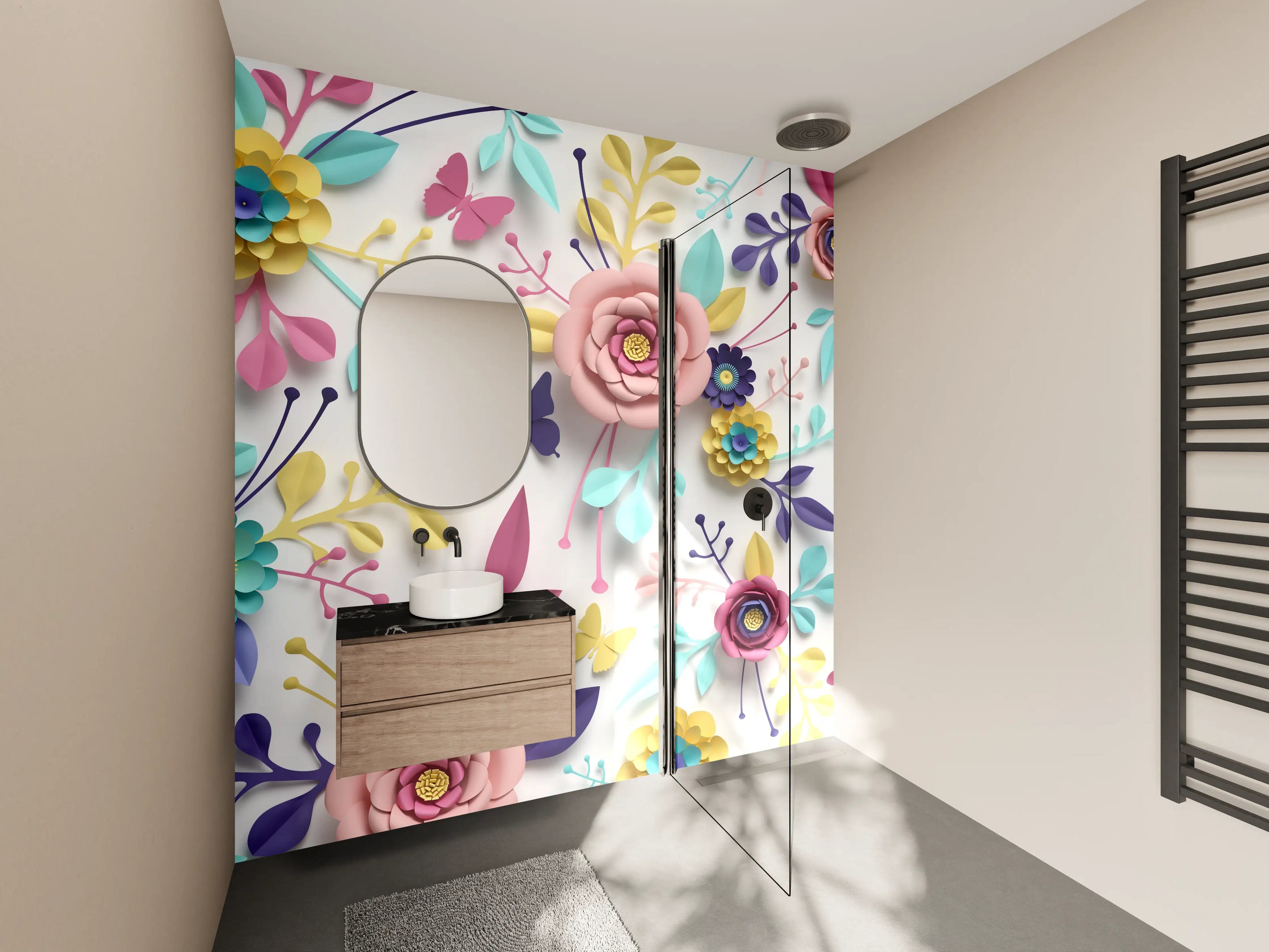 Wandverkleidung Bad - Buntes Design - Textur