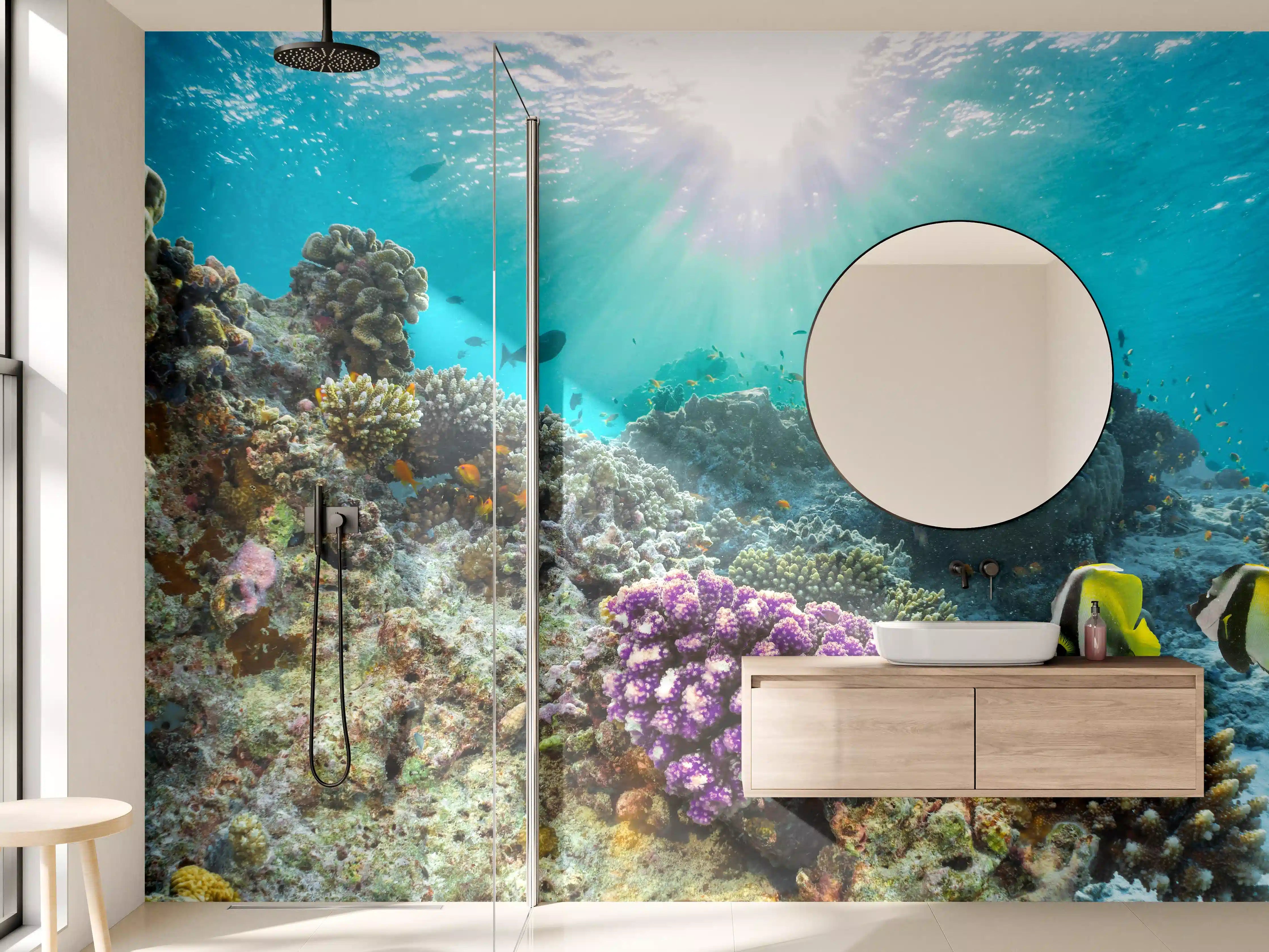 Wandverkleidung Bad - Buntes Korallenriff in den Malediven