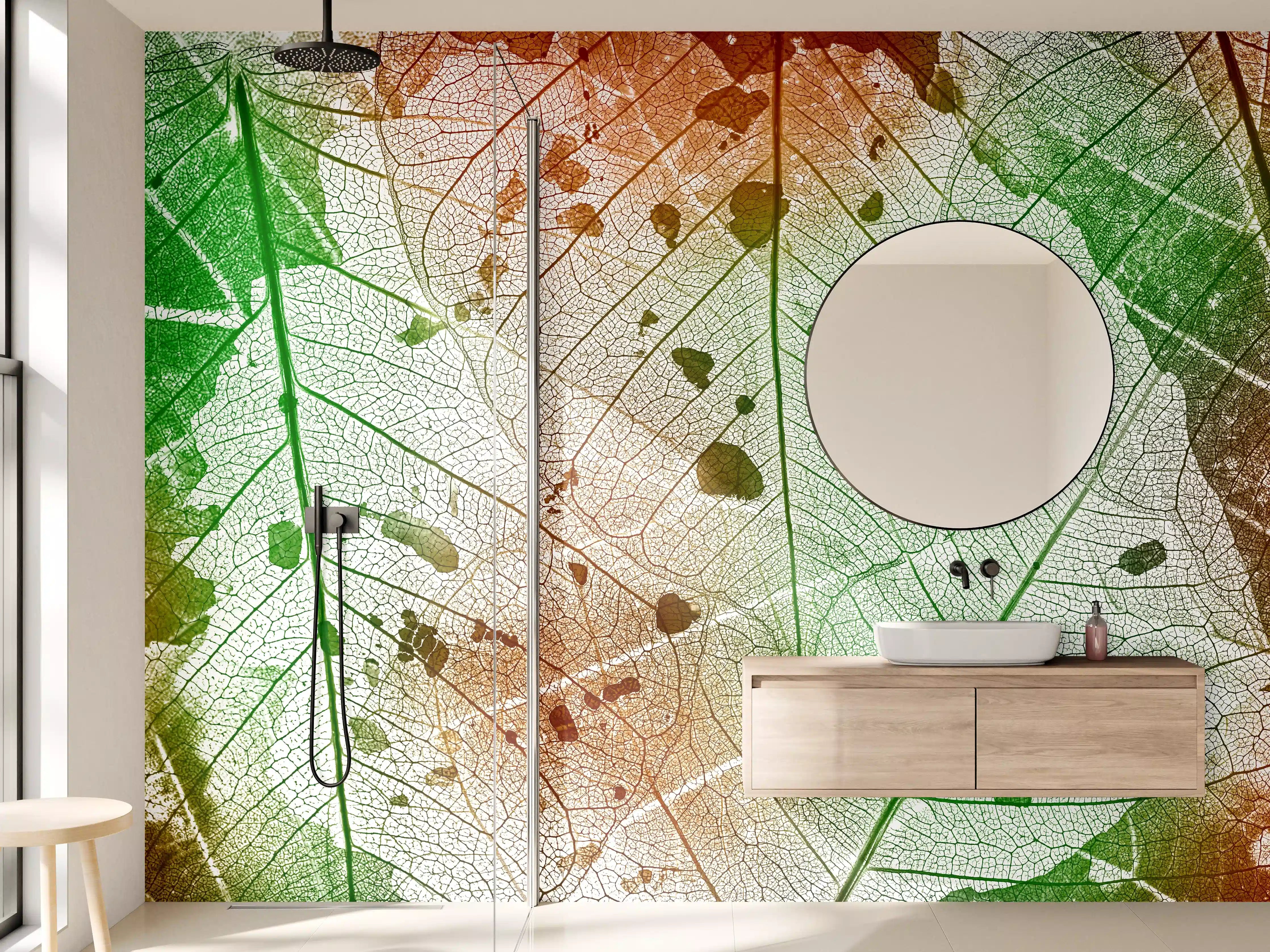 Wandverkleidung Bad - Buntes Laub Texturen Bild