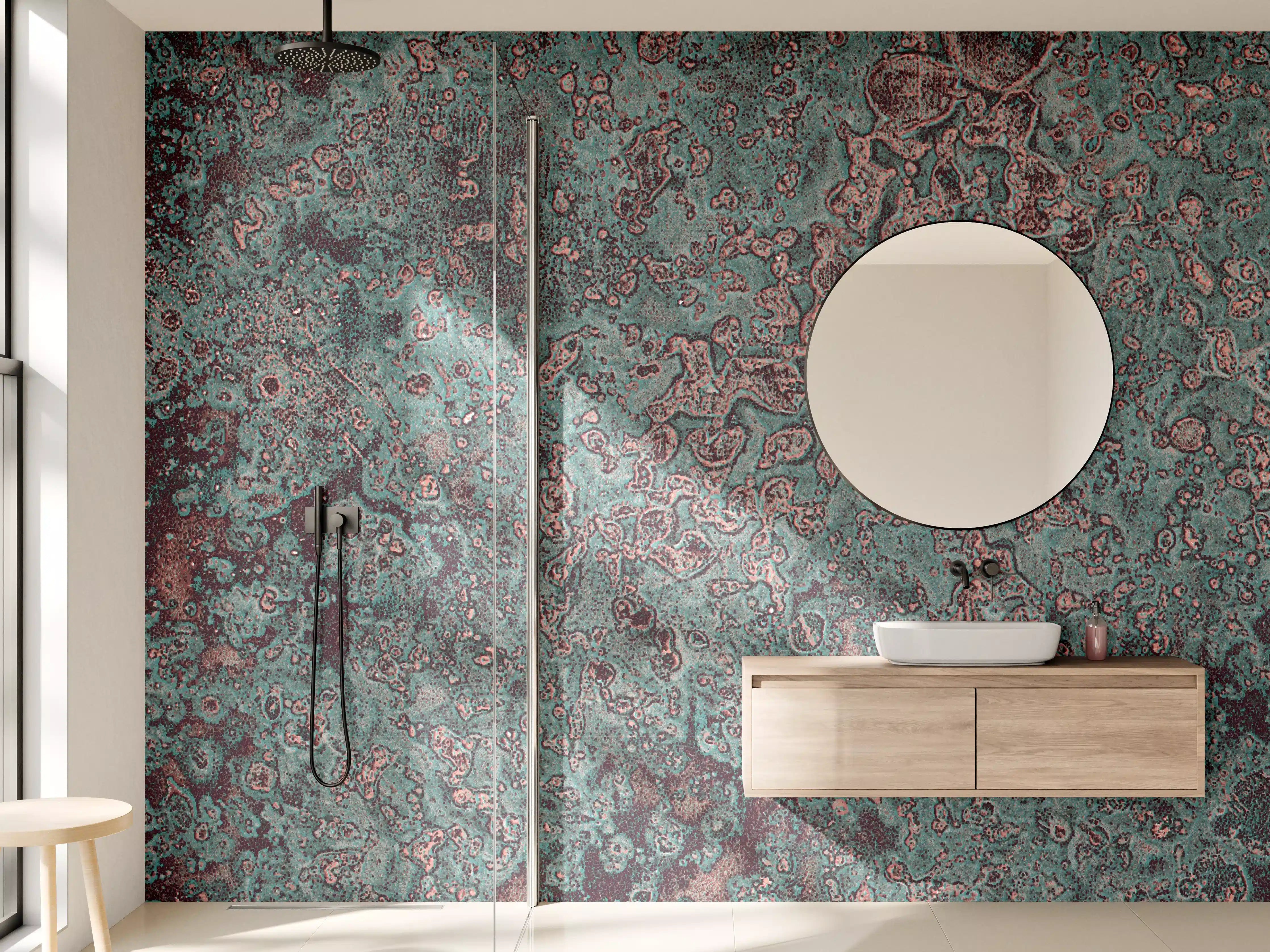 Wandverkleidung Bad - Buntes Marmor-Textur Design