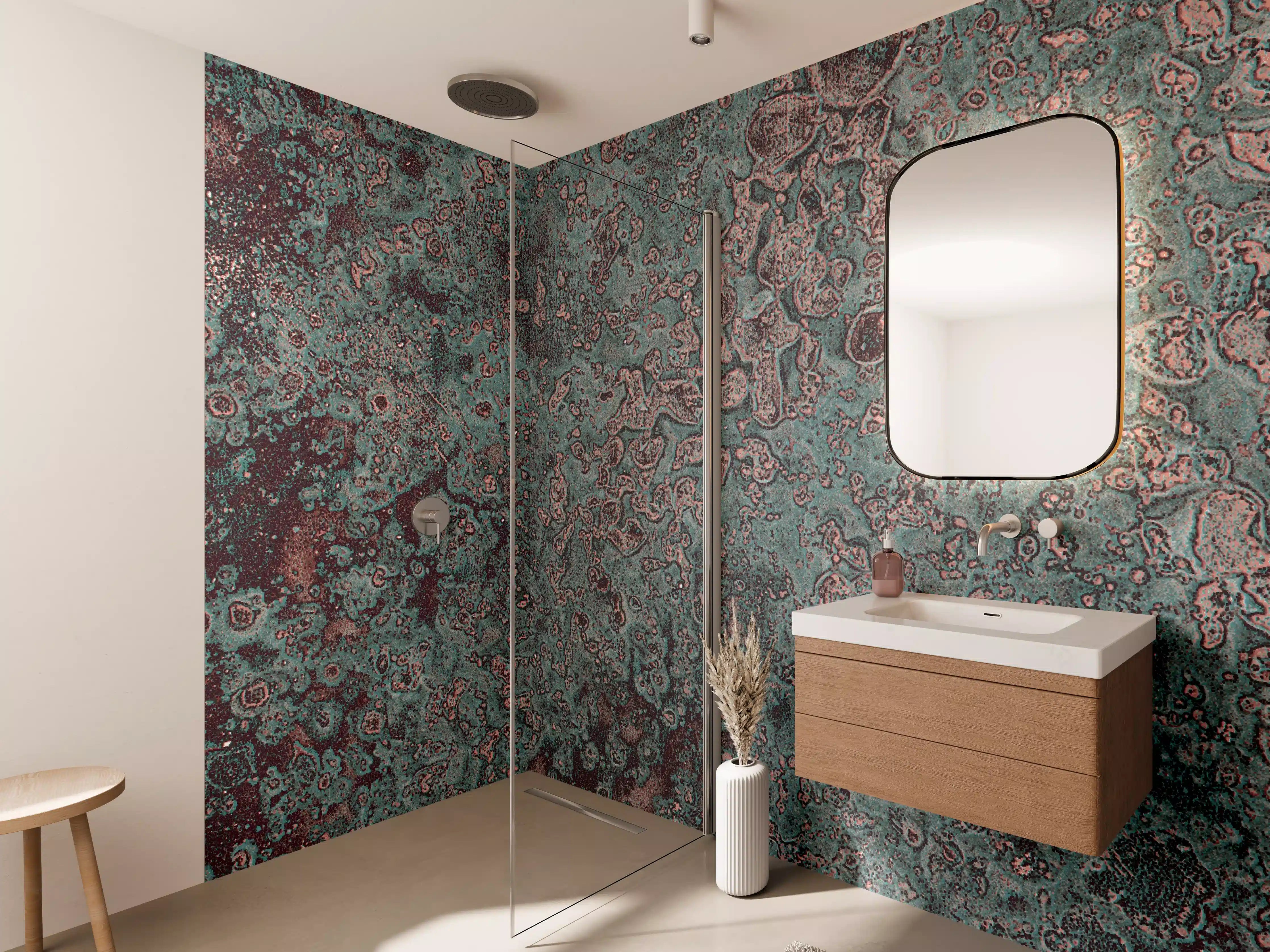 Wandverkleidung Bad - Buntes Marmor-Textur Design