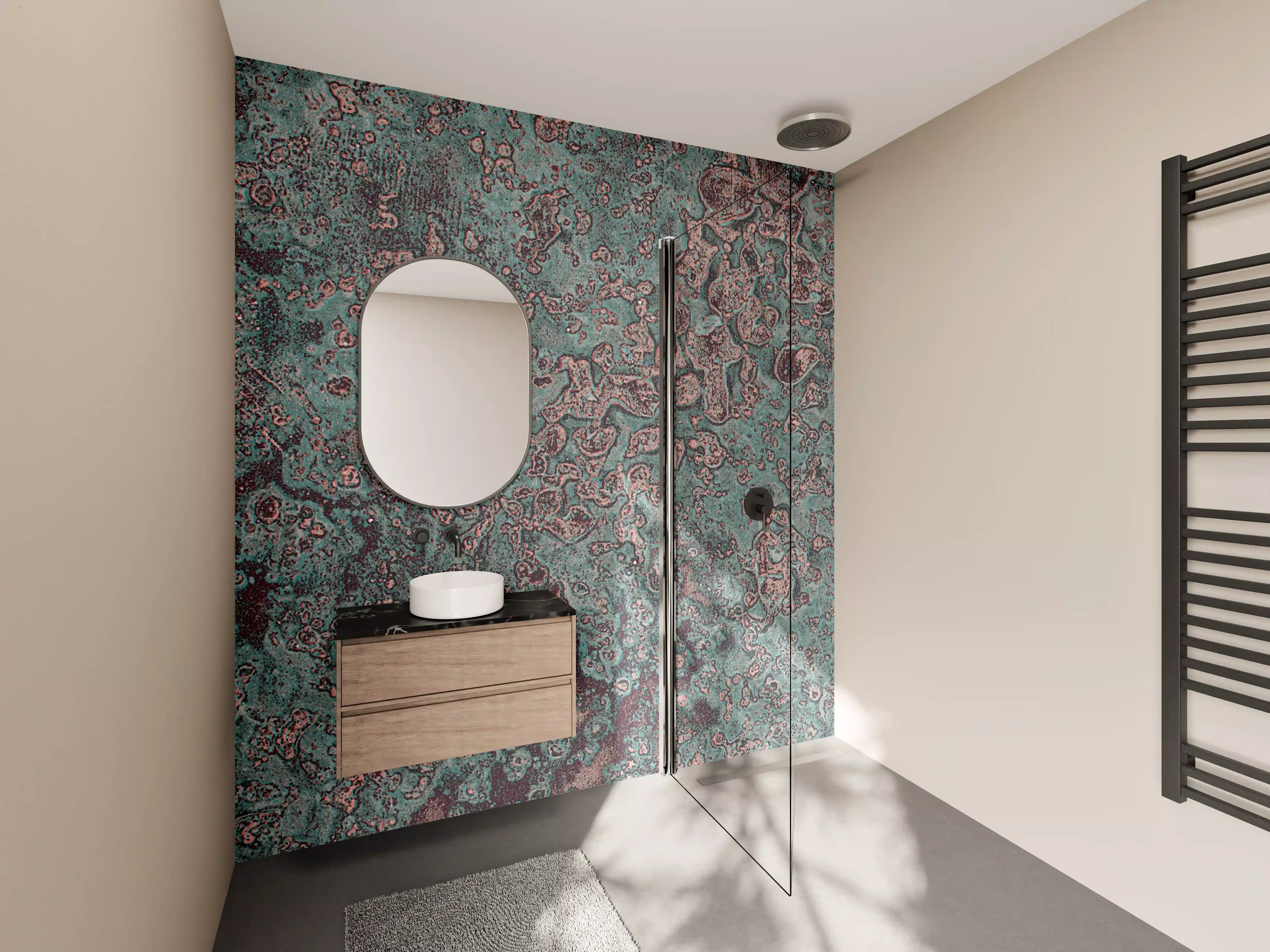 Wandverkleidung Bad - Buntes Marmor-Textur Design