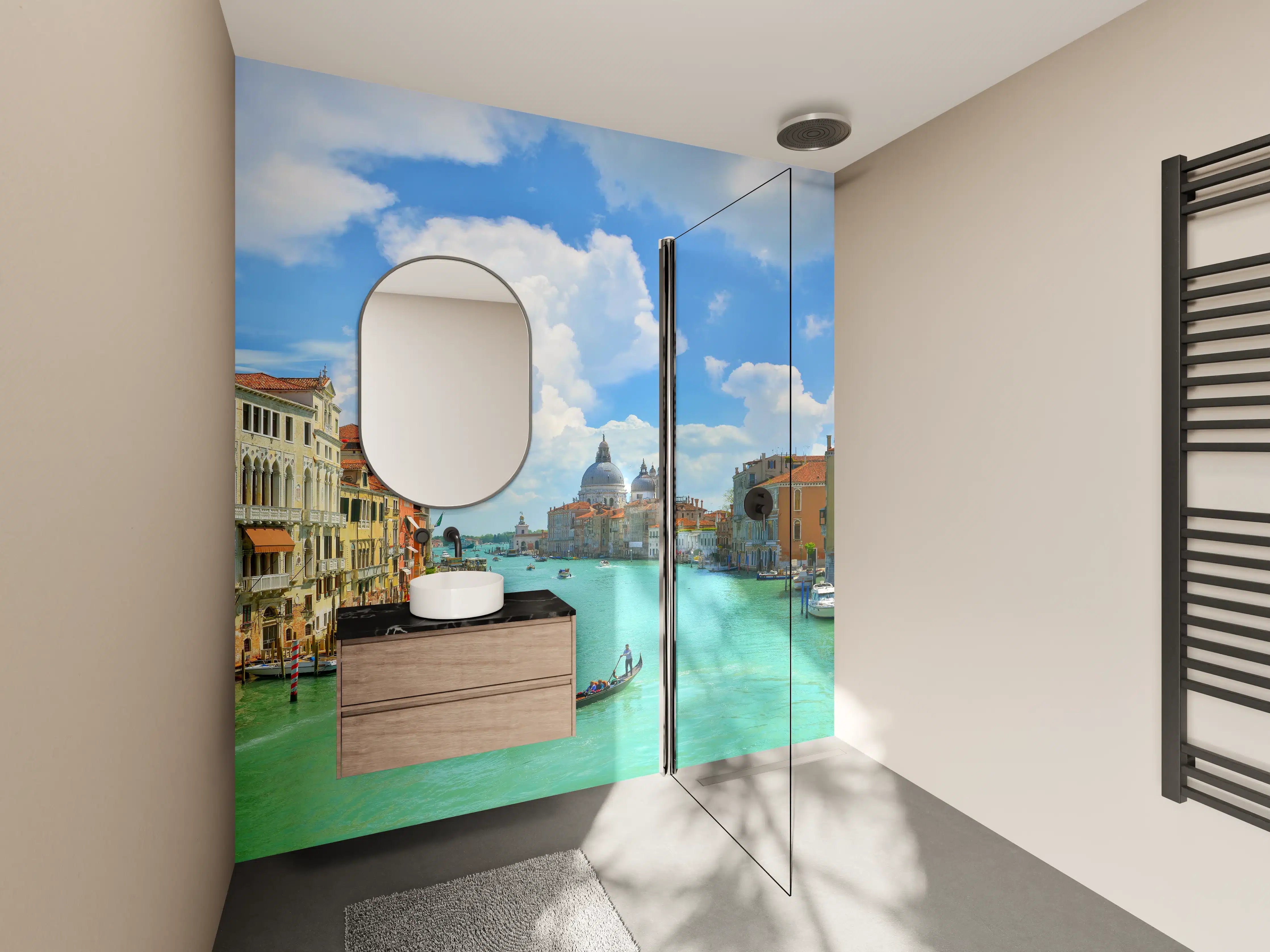 Wandverkleidung Bad - Canal Grande in Venedig bei Tag