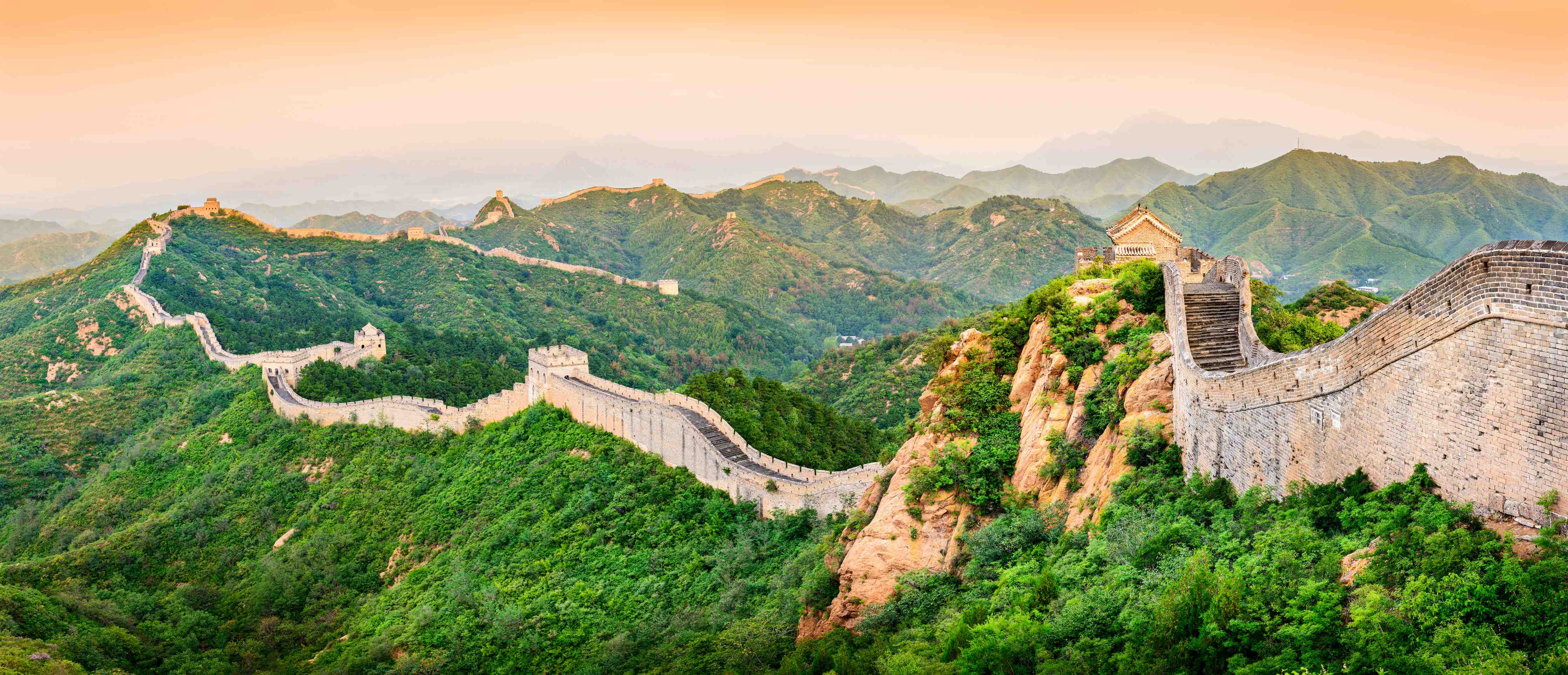 Wandverkleidung Bad-Chinesische Mauer Panorama Grün-Orange