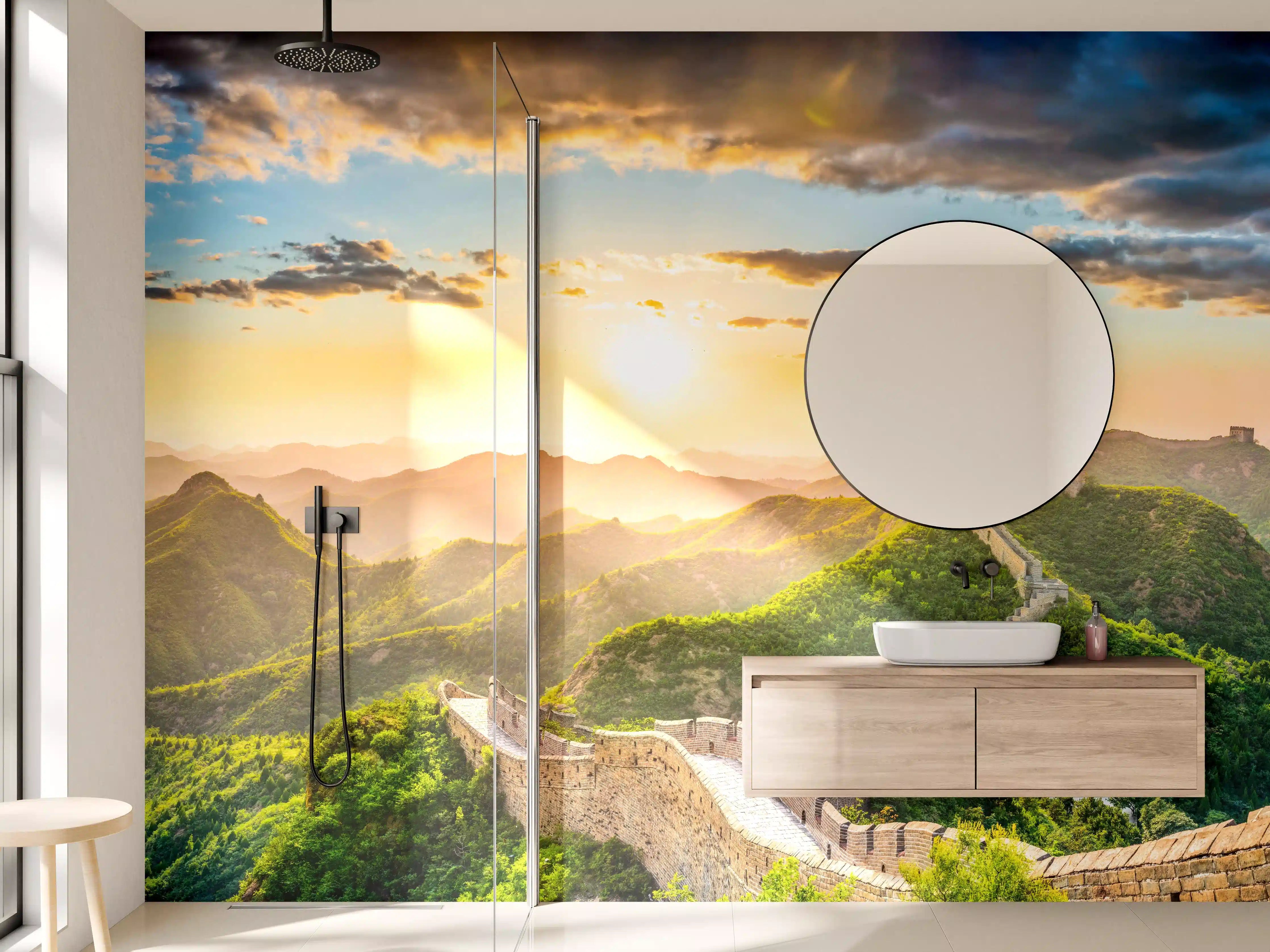 Wandverkleidung Bad - Chinesische Mauer im Sonnenuntergang