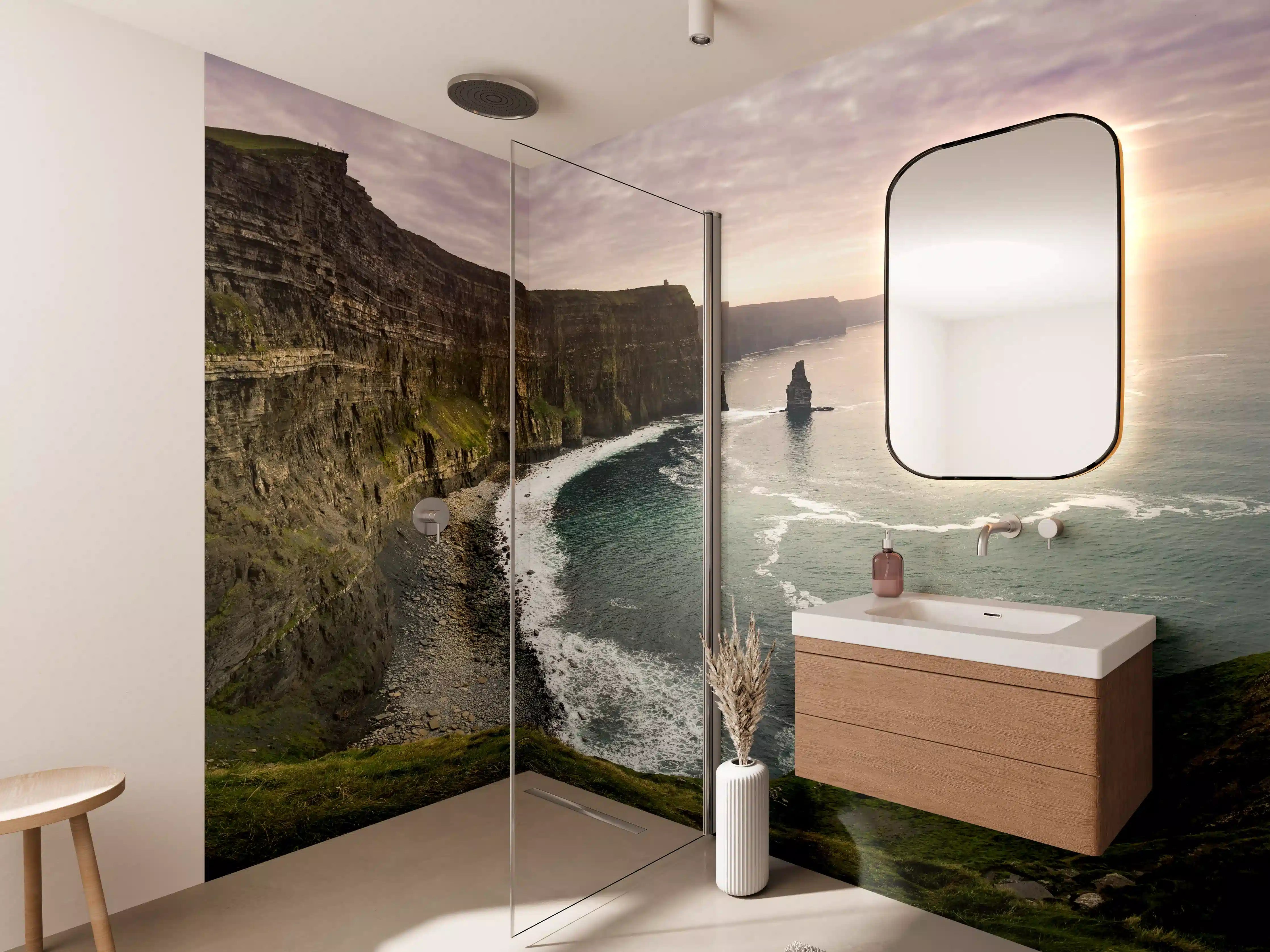 Wandverkleidung Bad - Cliffs of Moher in Irland