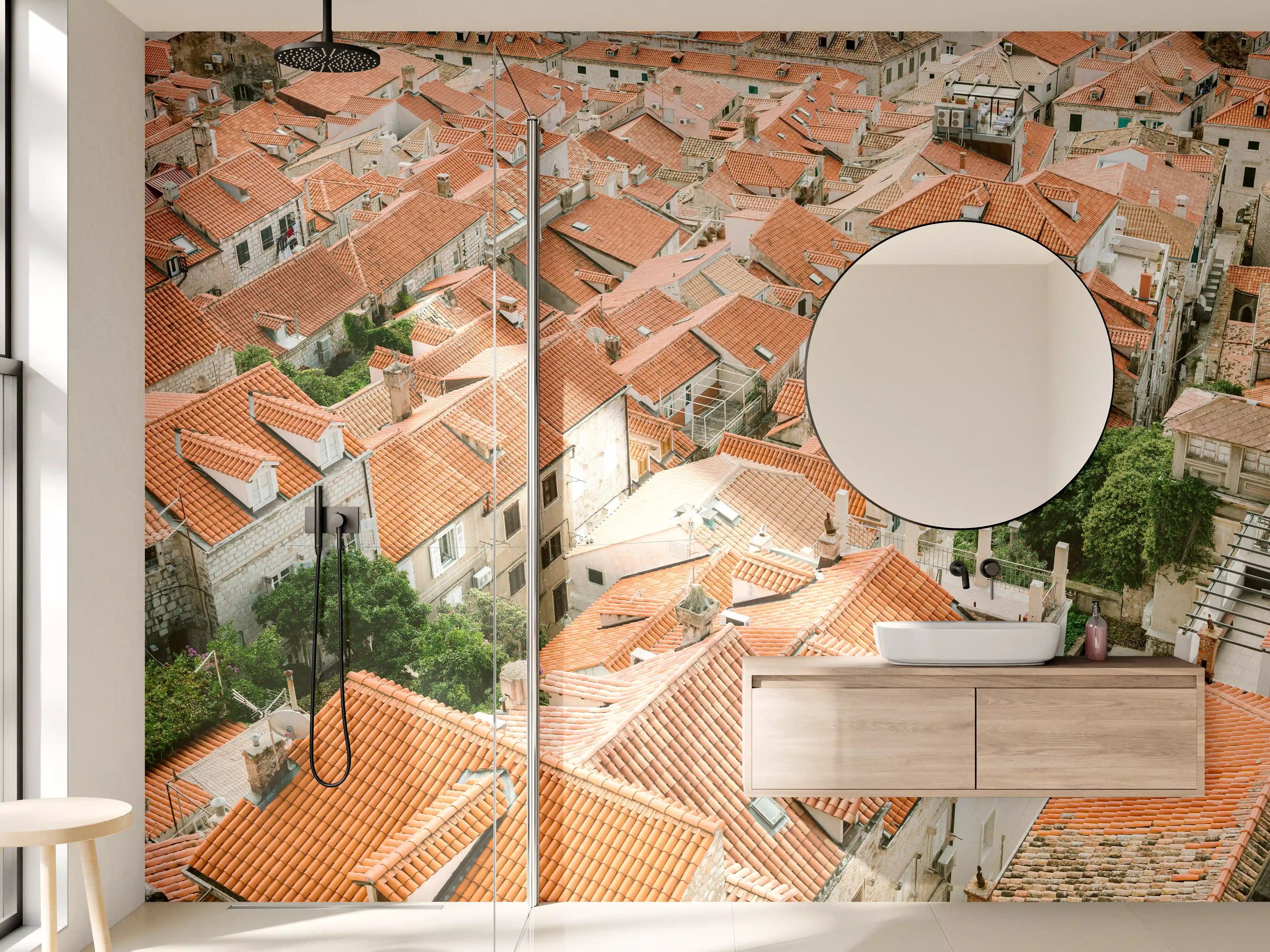 Wandverkleidung Bad - Dächer von Dubrovnik, Kroatien