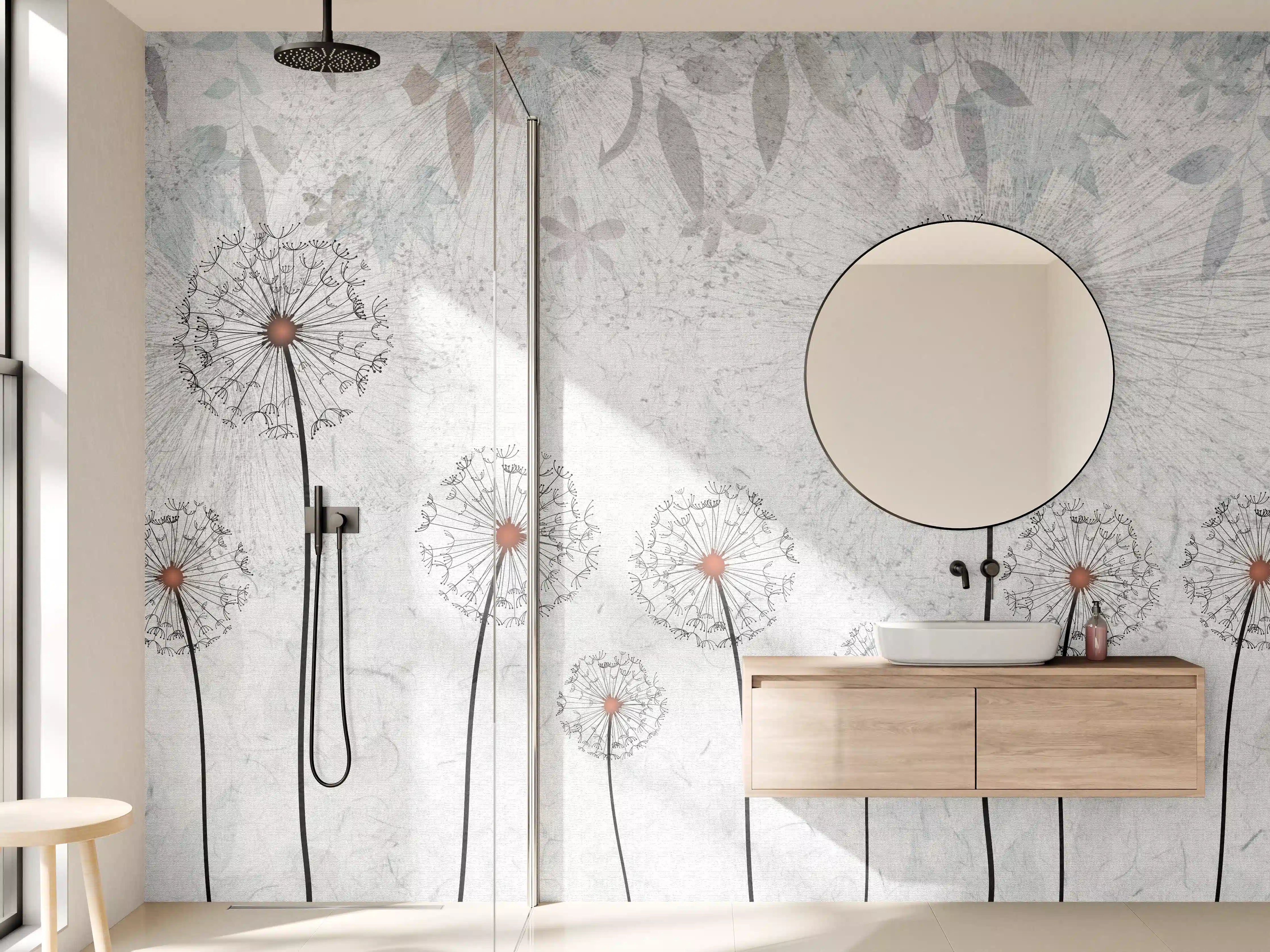 Wandverkleidung Bad - Dekoratives Löwenzahn Gemälde