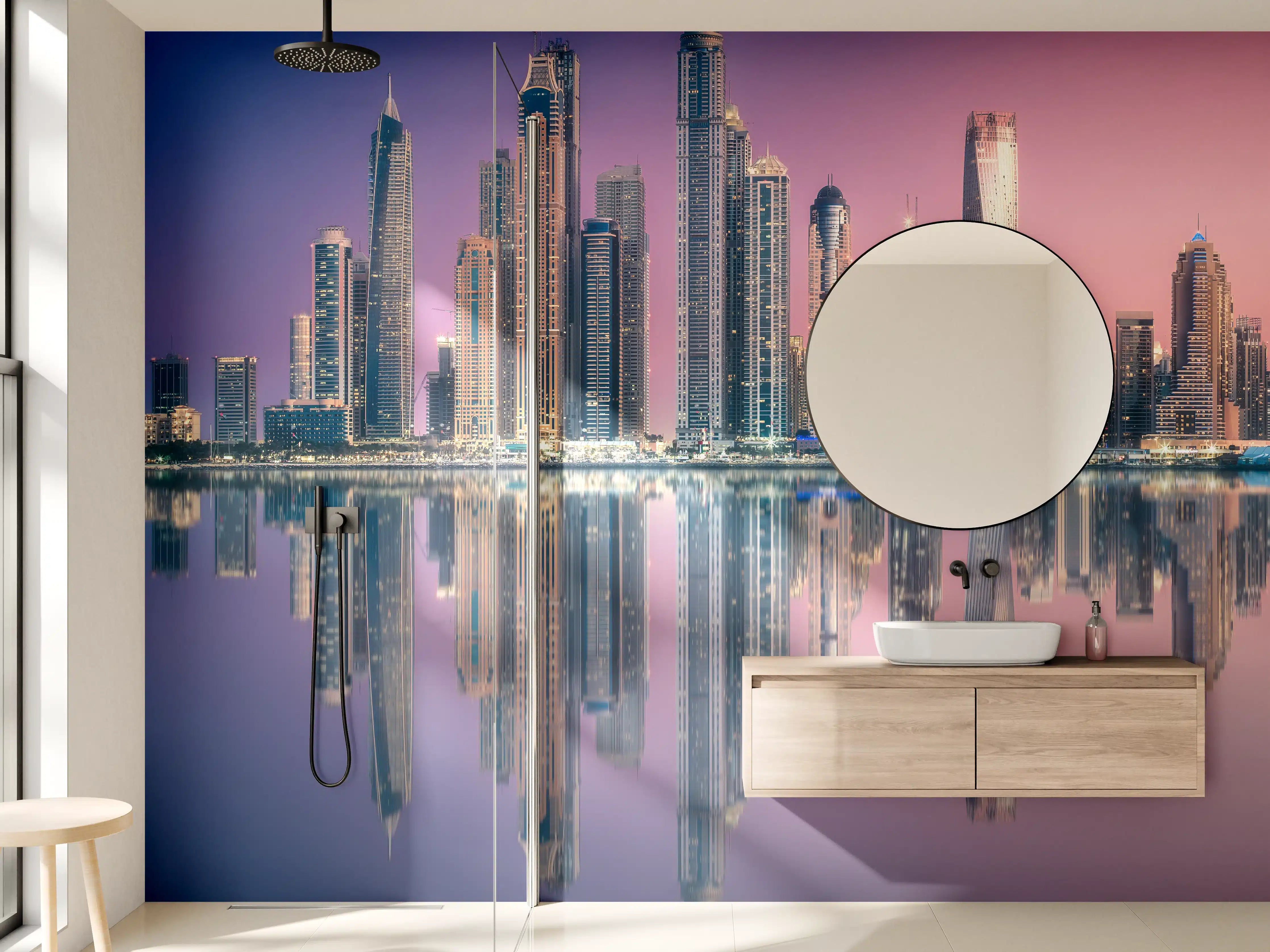 Wandverkleidung Bad - Die Bucht von Dubai Marina Aussicht von Palm Jumeirah