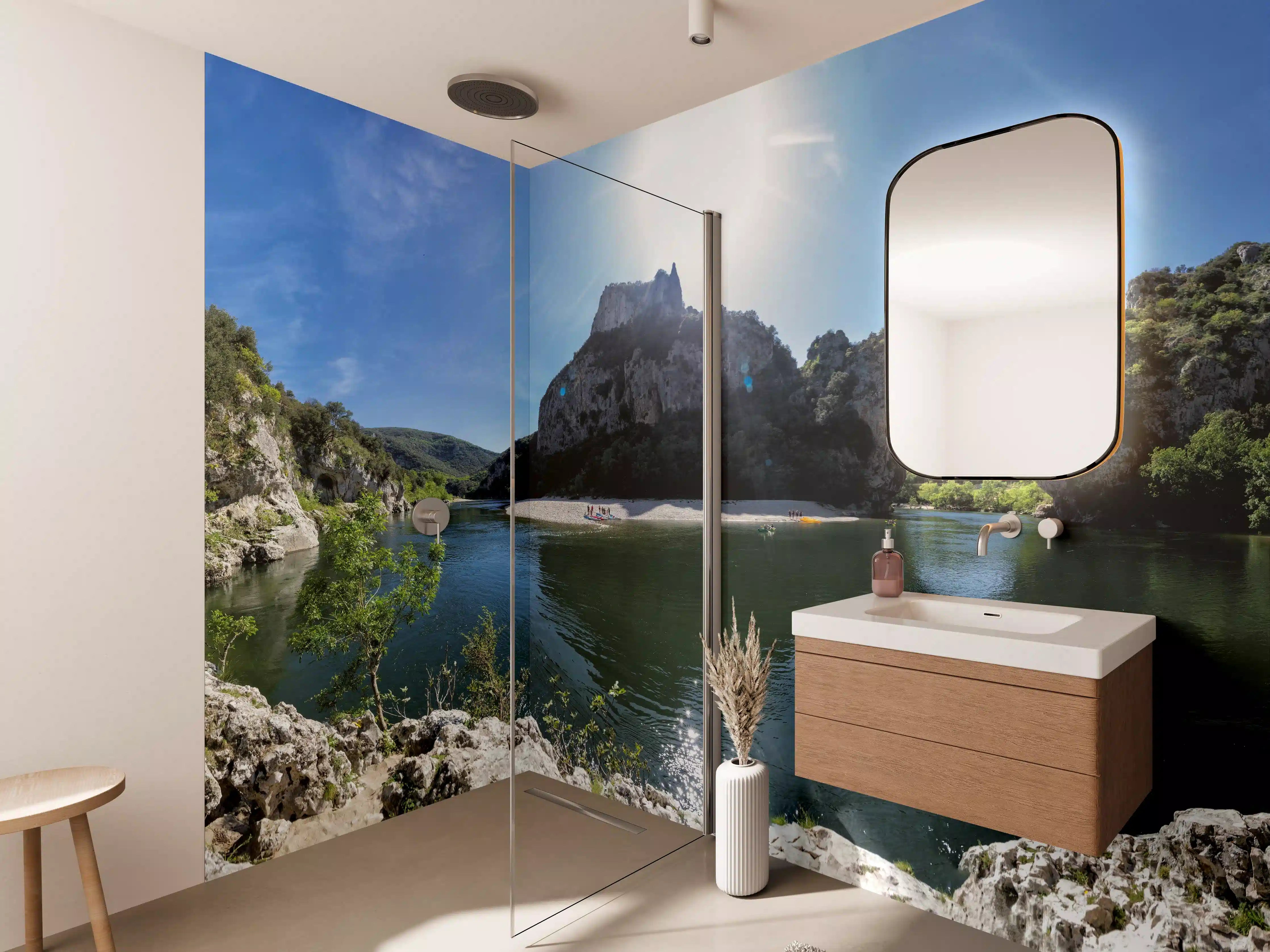 Wandverkleidung Bad - Die Schluchten der Ardèche - Frankreich