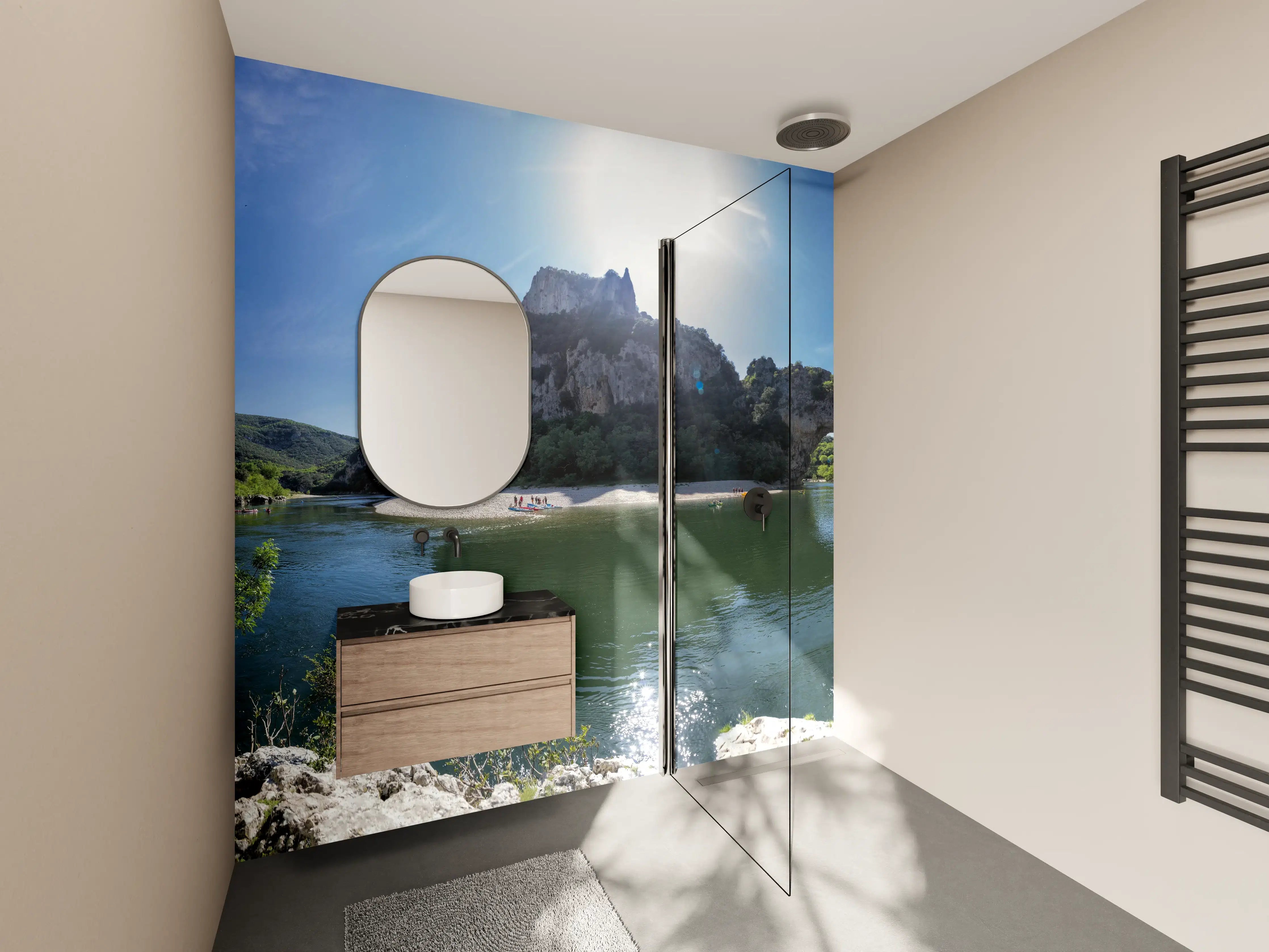 Wandverkleidung Bad - Die Schluchten der Ardèche - Frankreich