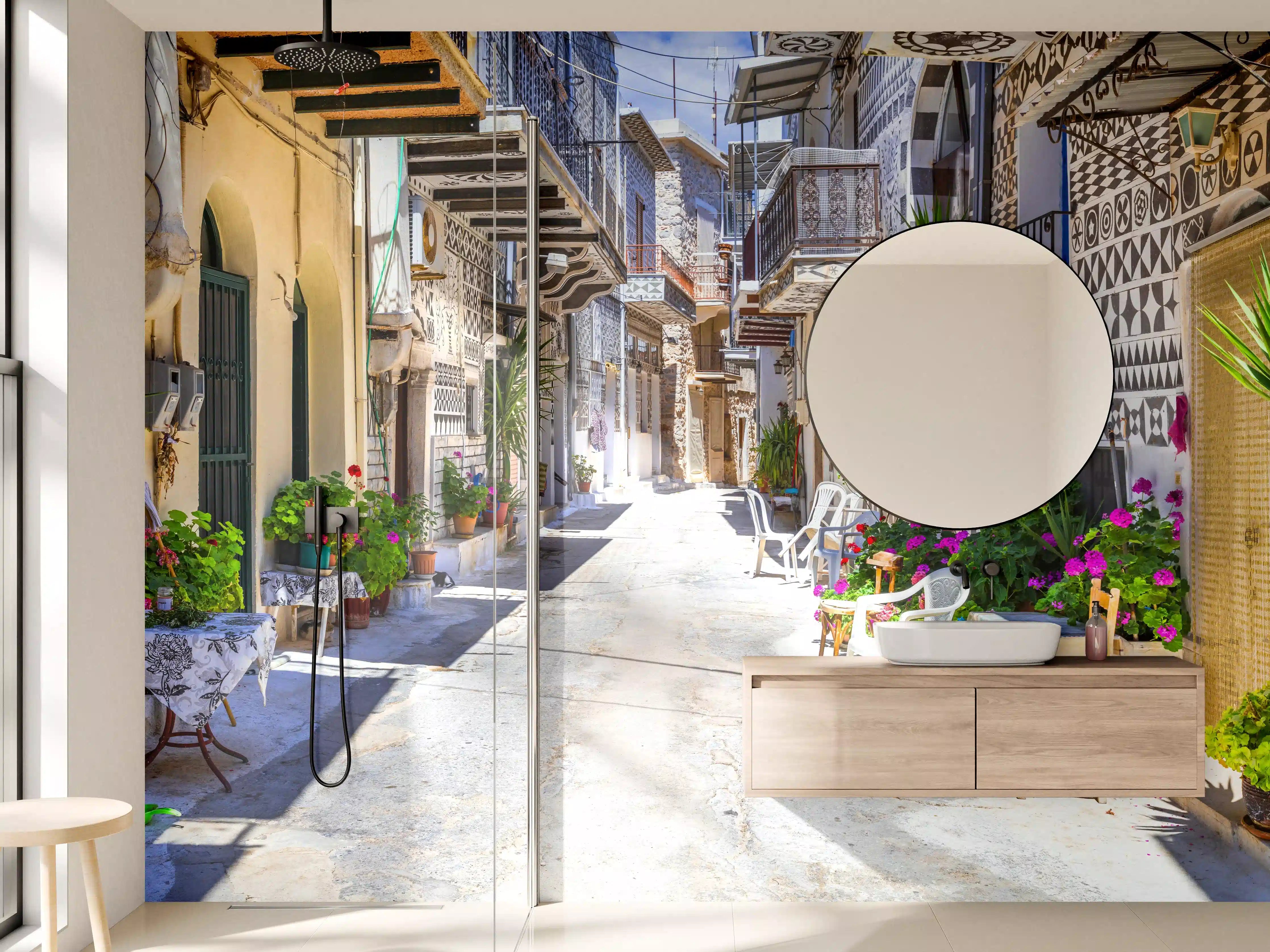 Wandverkleidung Bad - Dorf Pyrgi in Griechenland