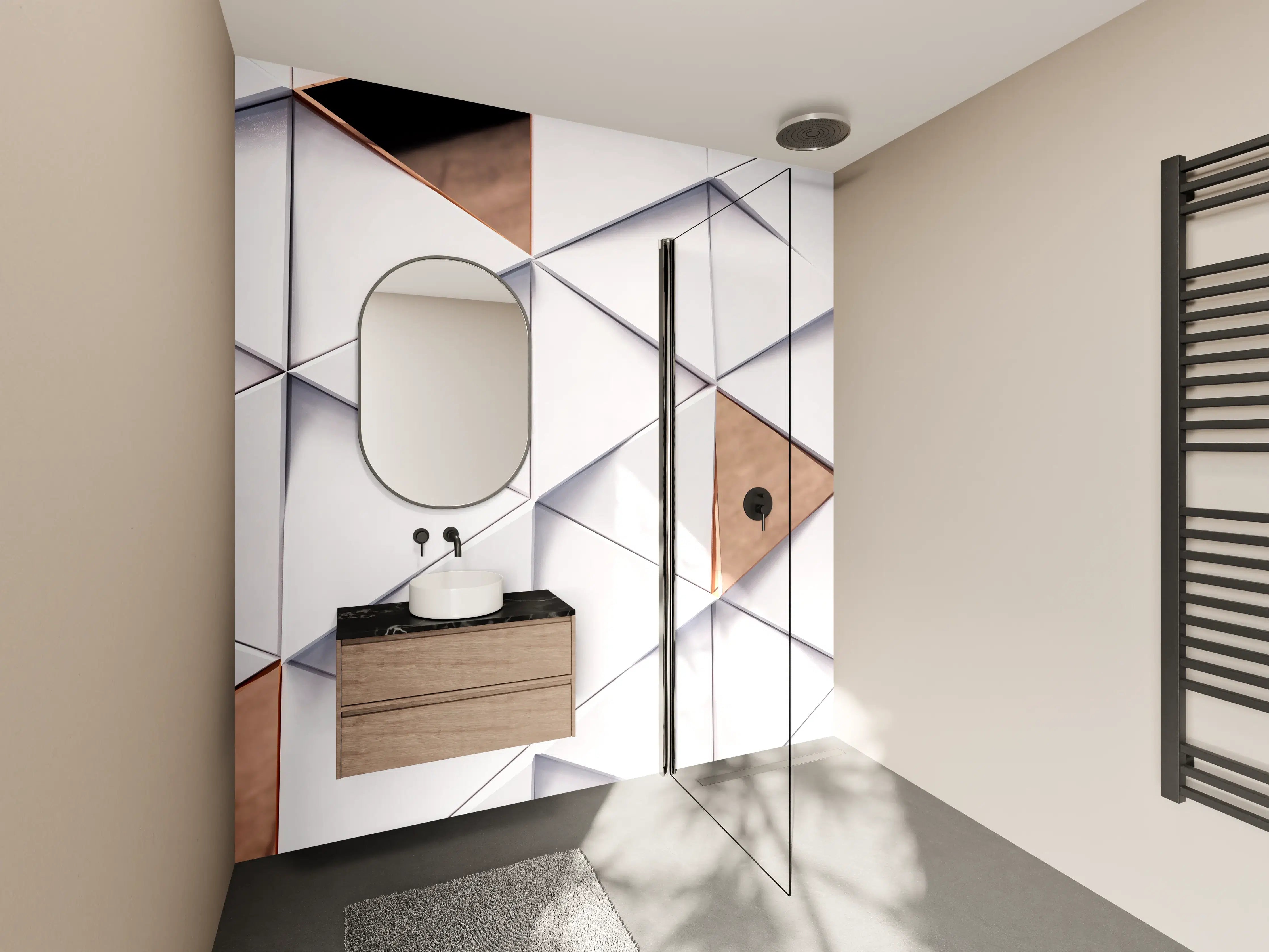 Wandverkleidung Bad - Dreieckiger Luxus Hintergrund
