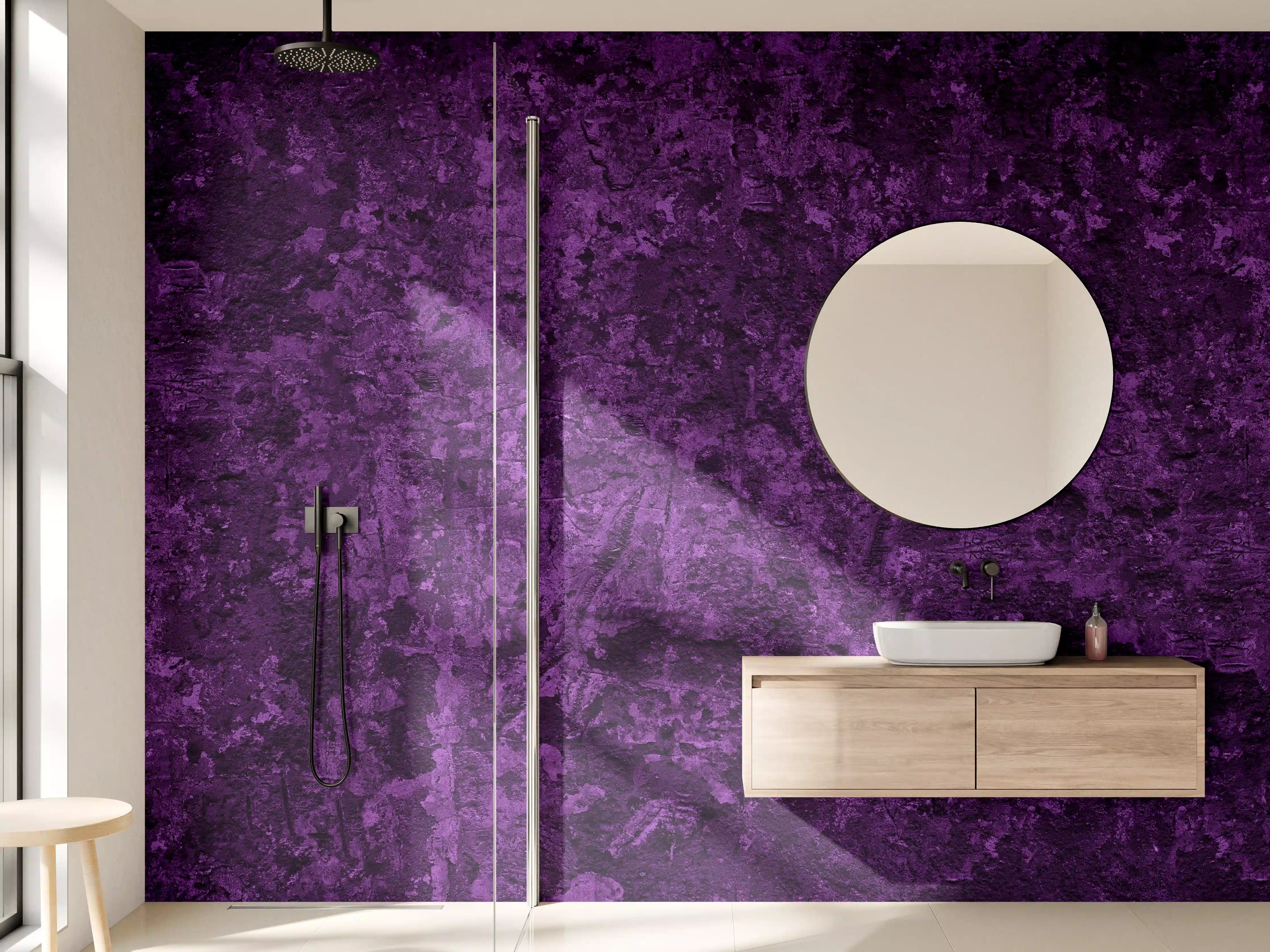 Wandverkleidung Bad - Dunkelviolette grobe Wandtextur