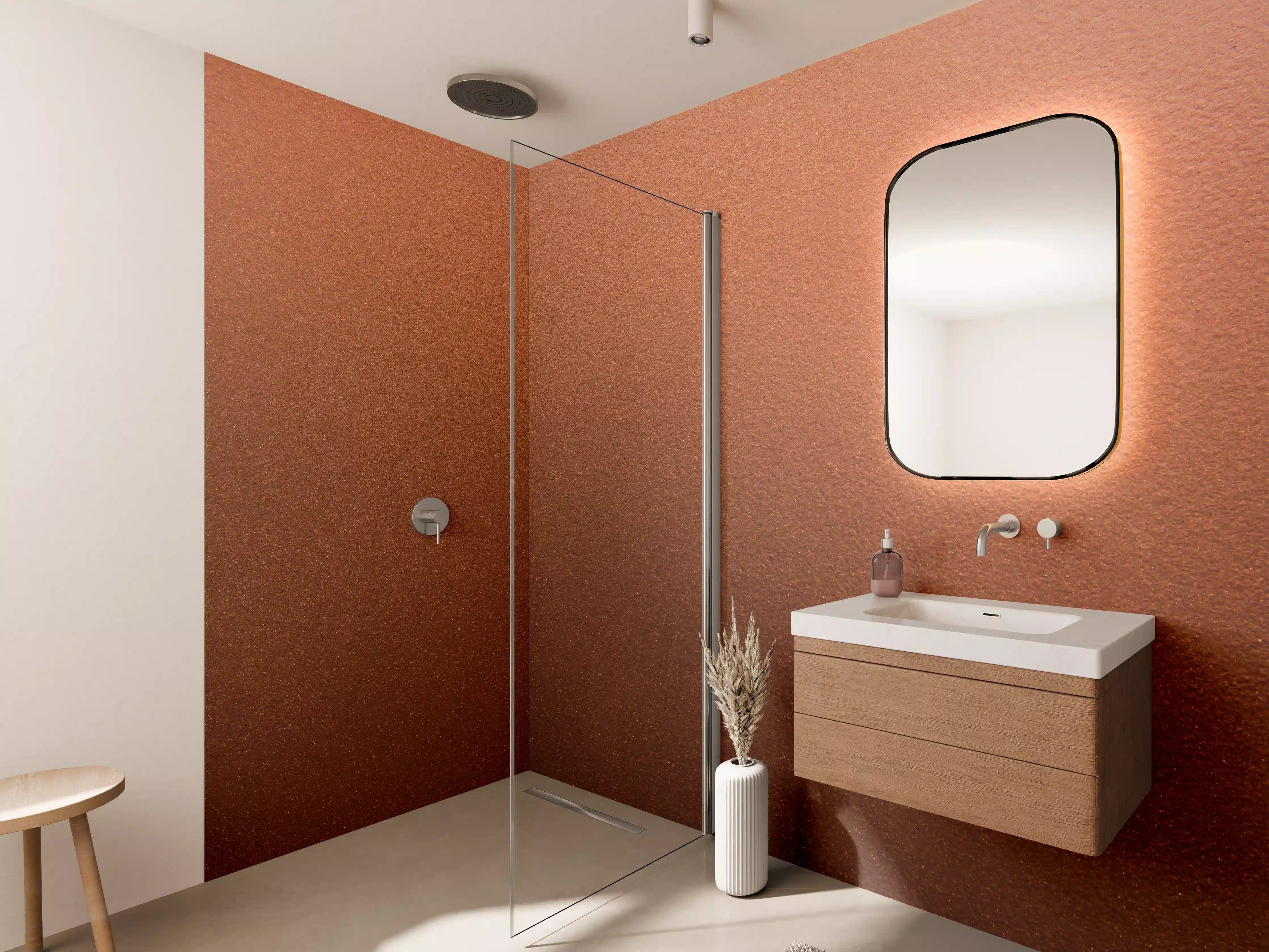 Wandverkleidung Bad - Dunkles blasses Bronze
