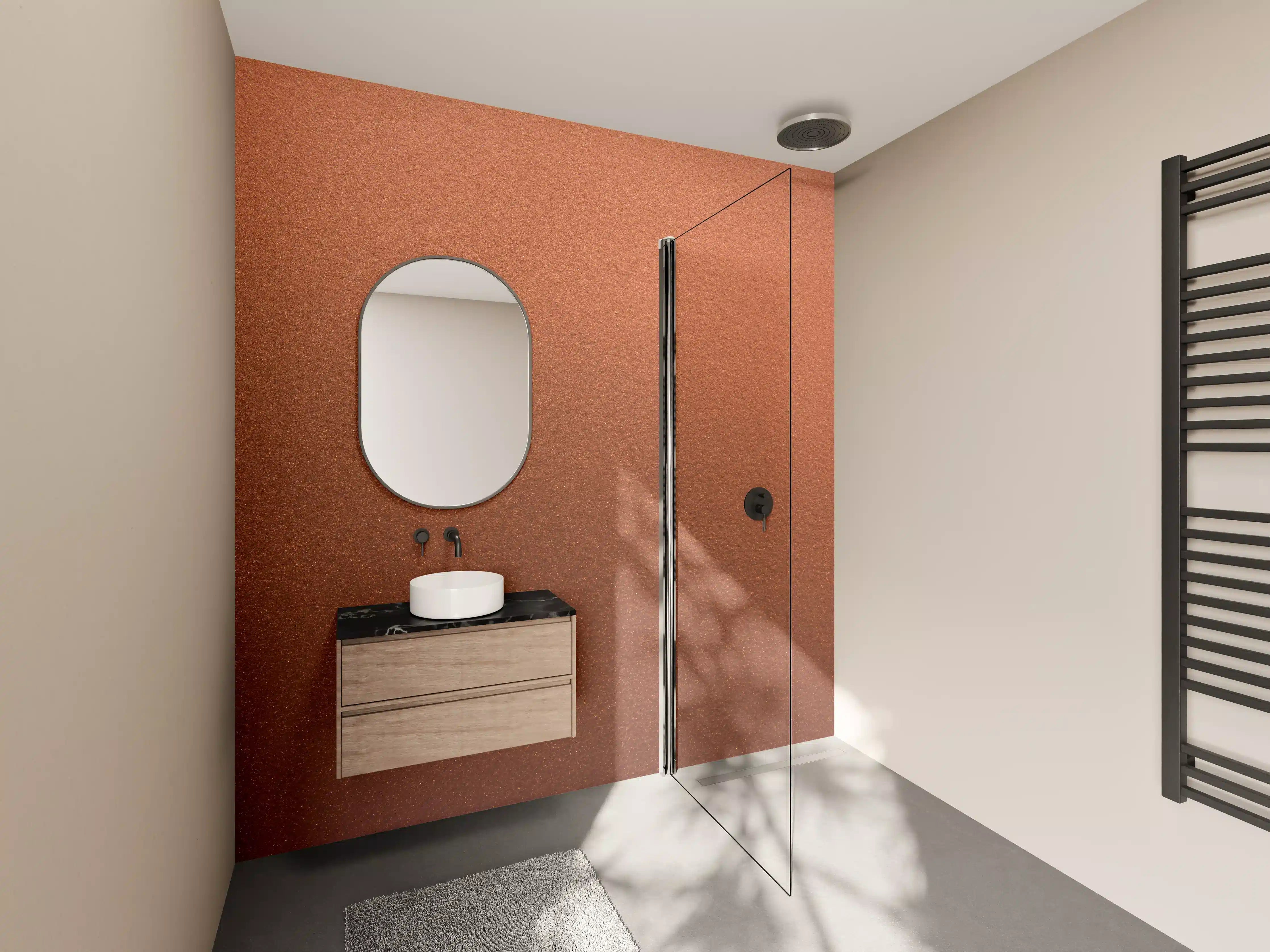 Wandverkleidung Bad - Dunkles blasses Bronze