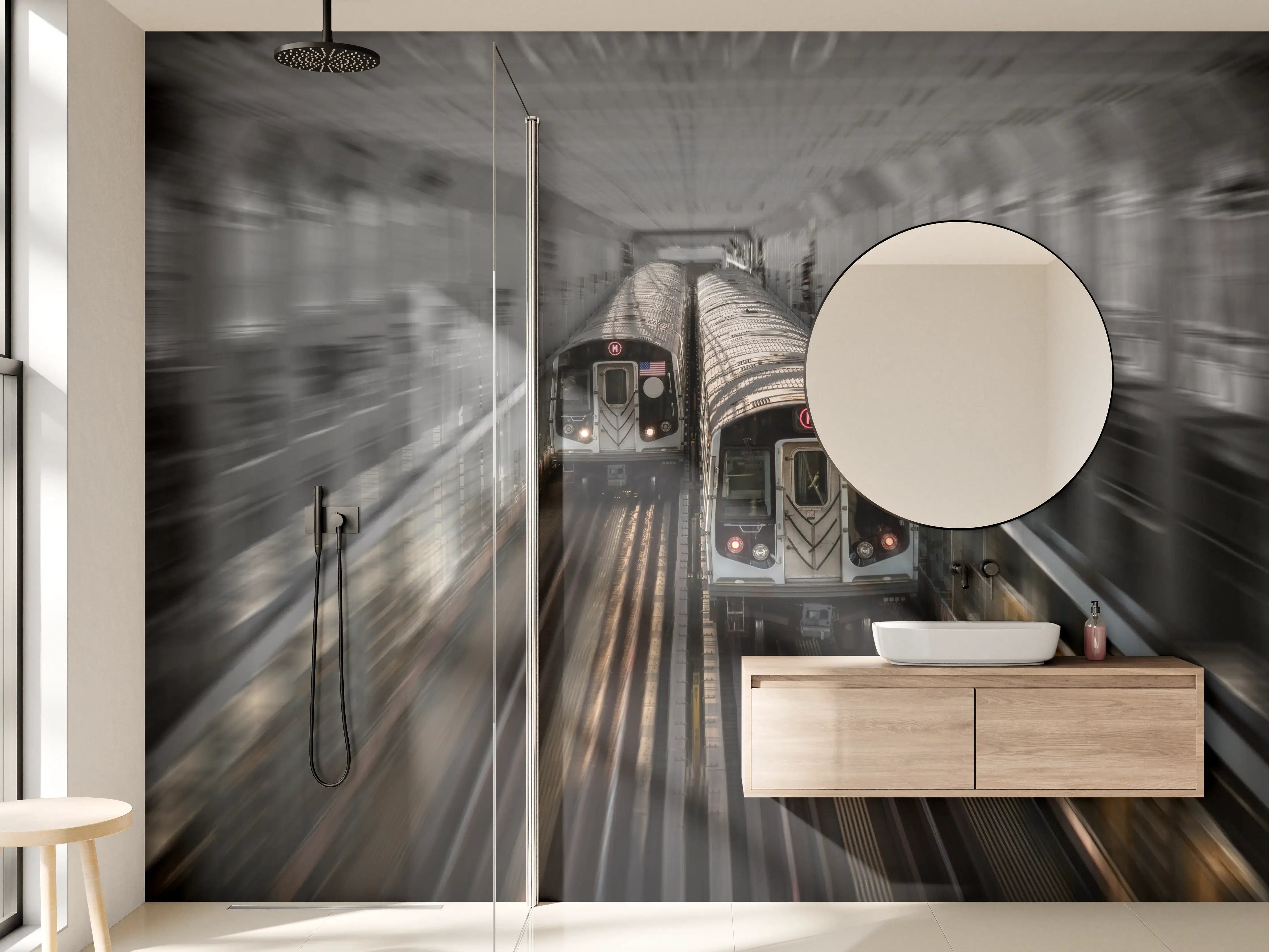 Wandverkleidung Bad - Dynamische Aufnahme Zug Brooklyn NY