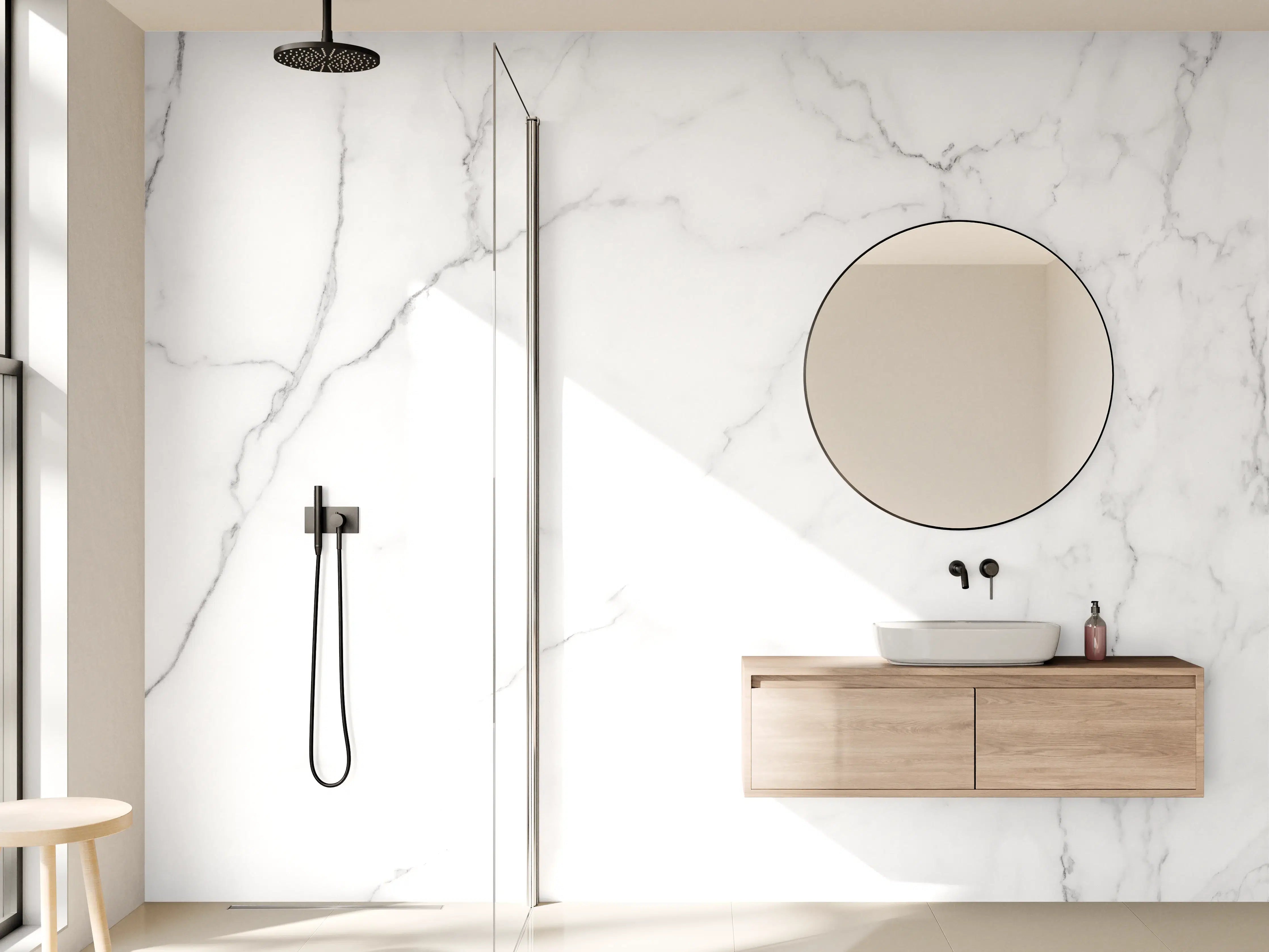 Wandverkleidung Bad - Edle Marmor-Textur im Luxus-Stil