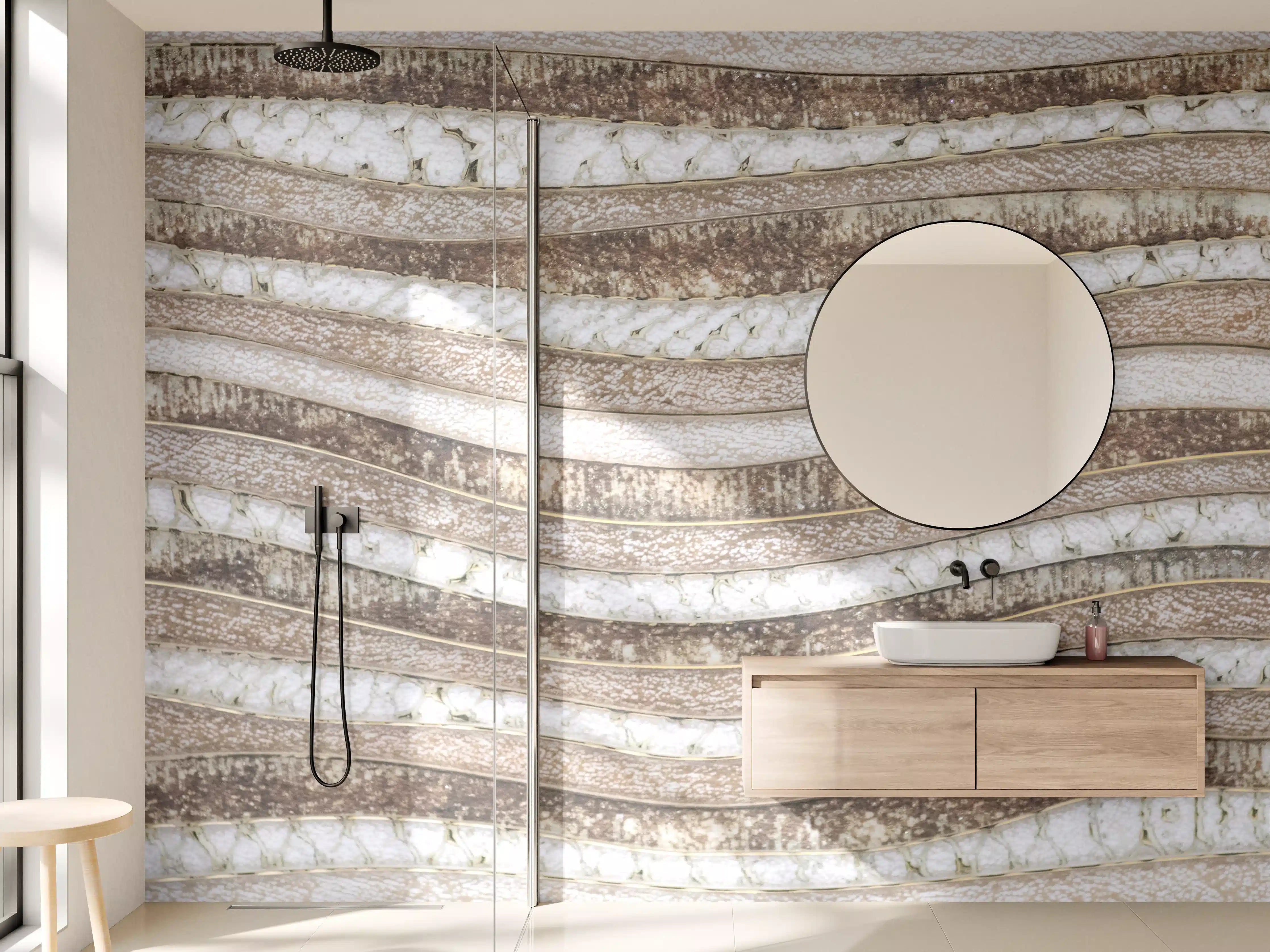 Wandverkleidung Bad - Elaborate Sandsteinstruktur mit natürlichen Mustern
