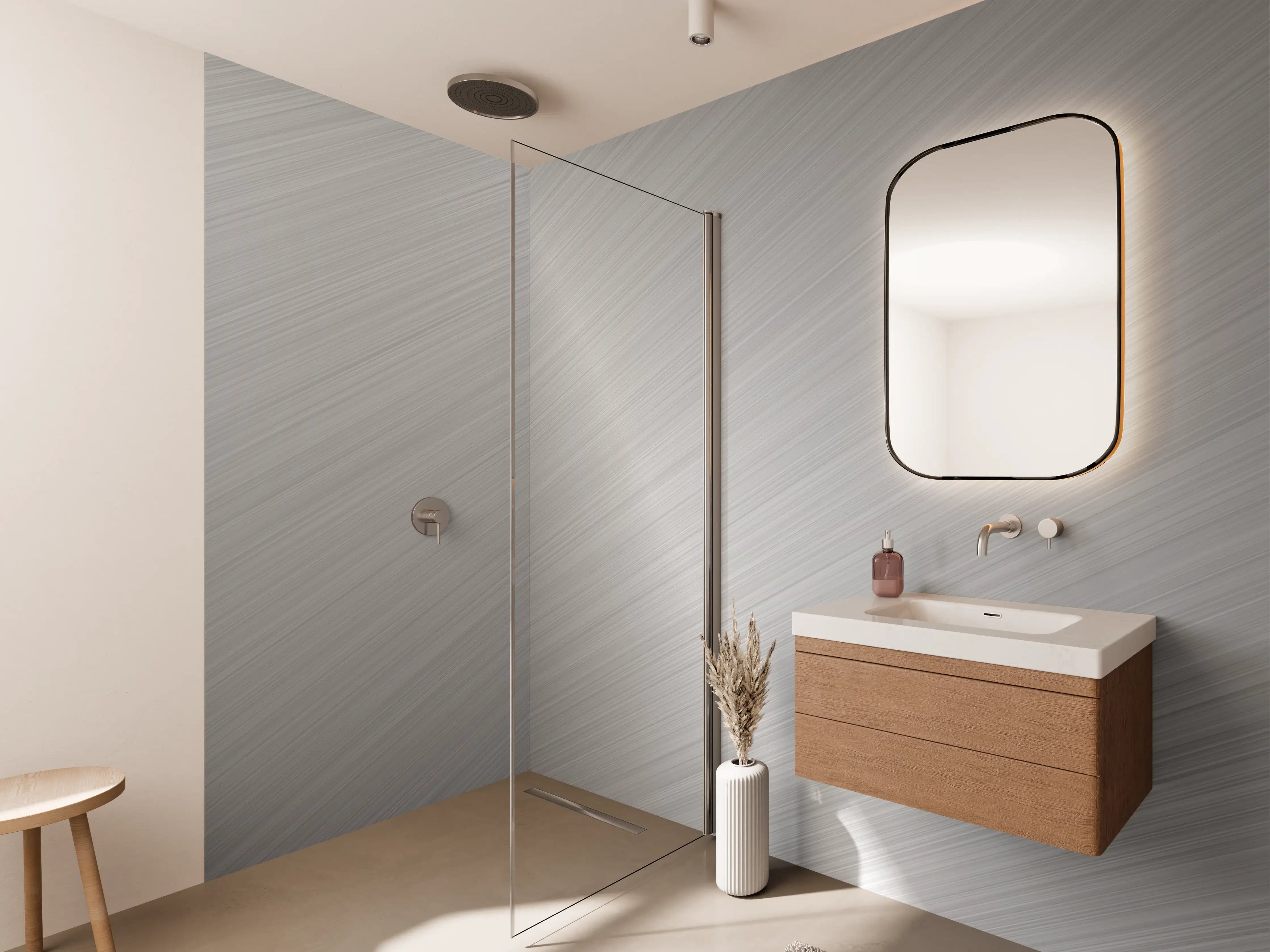 Wandverkleidung Bad - Elegante Grau-Marmor-Textur