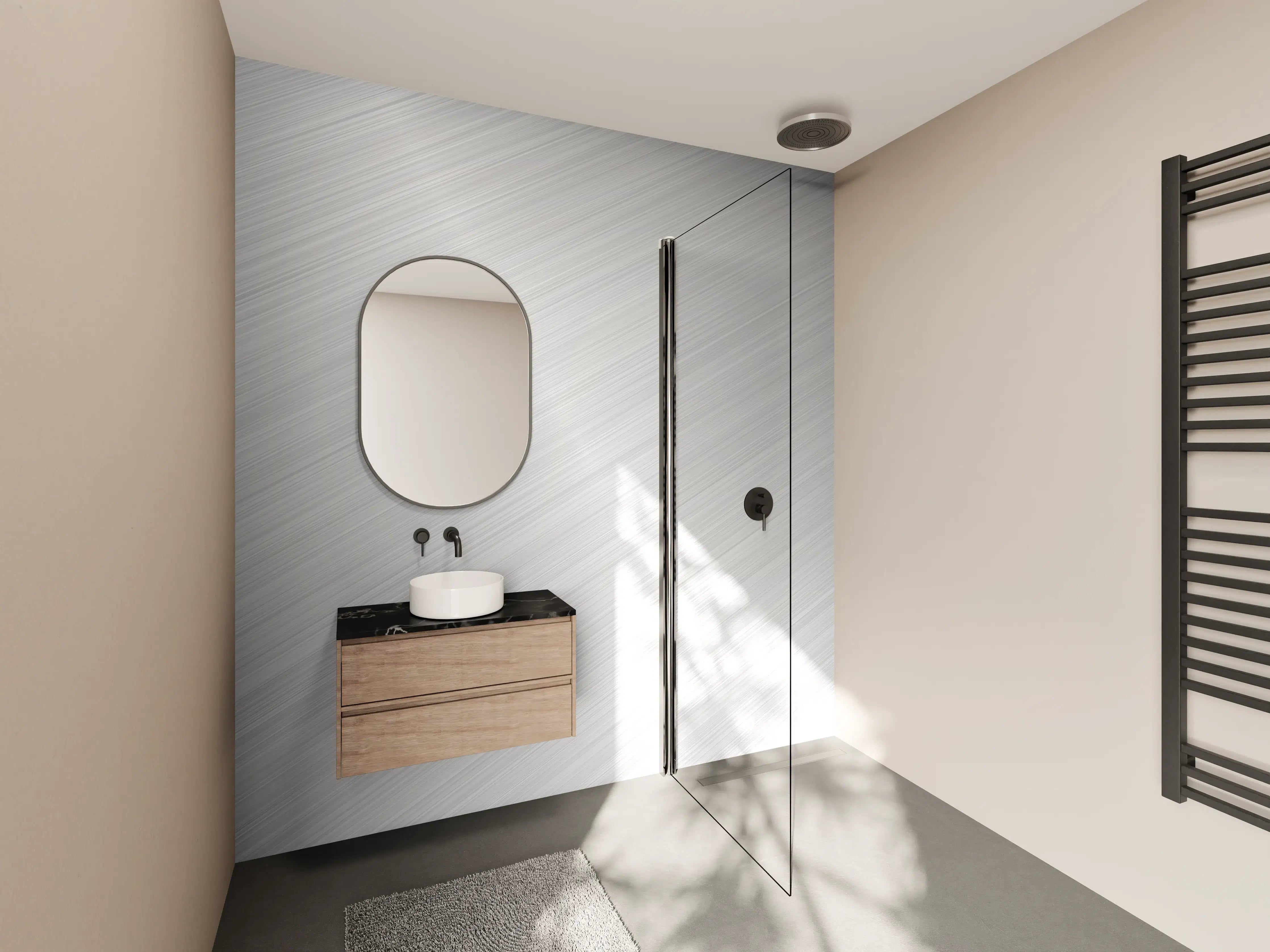 Wandverkleidung Bad - Elegante Grau-Marmor-Textur