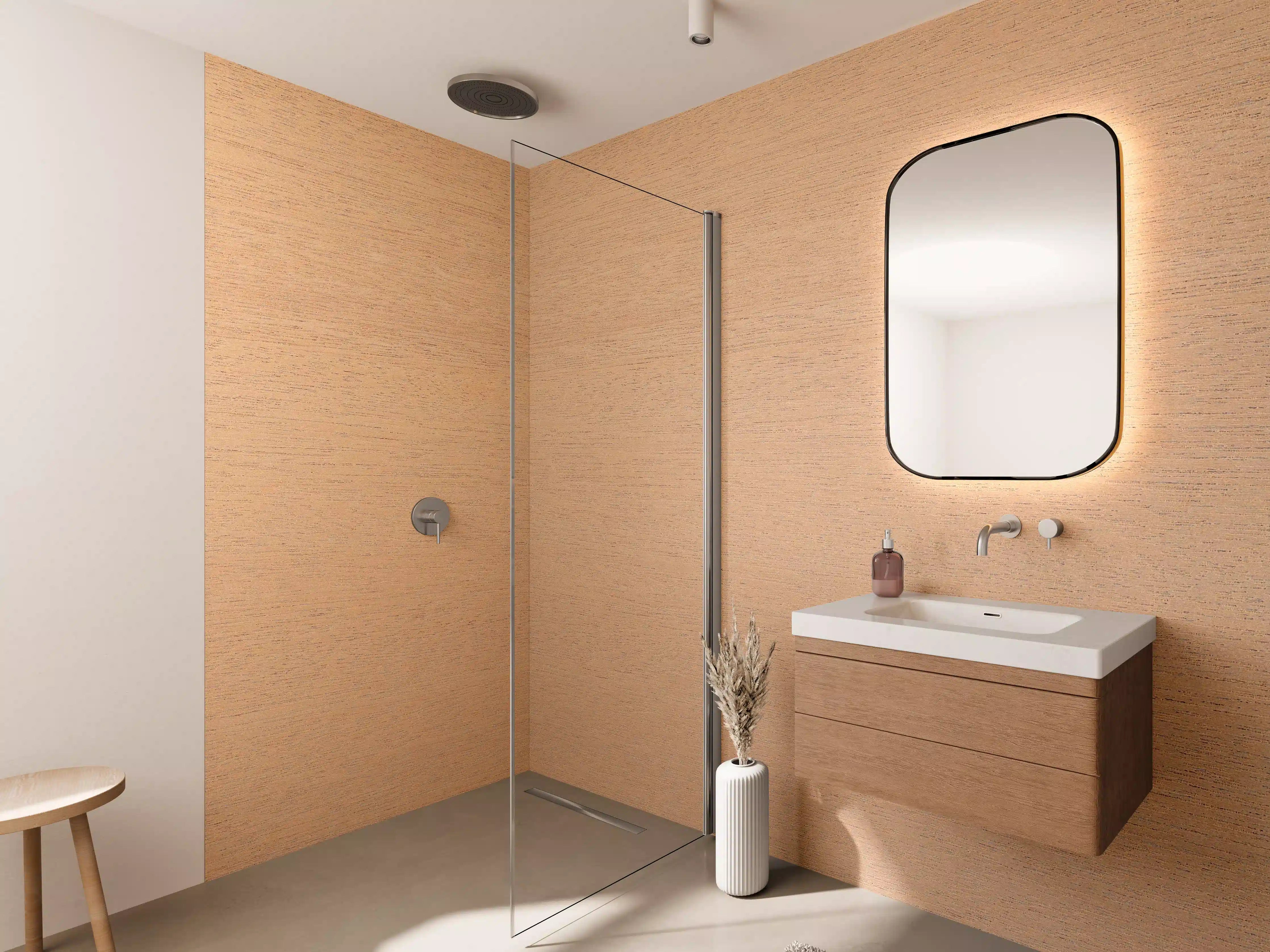 Wandverkleidung Bad - Elegante Kupfer-Effekt Textur