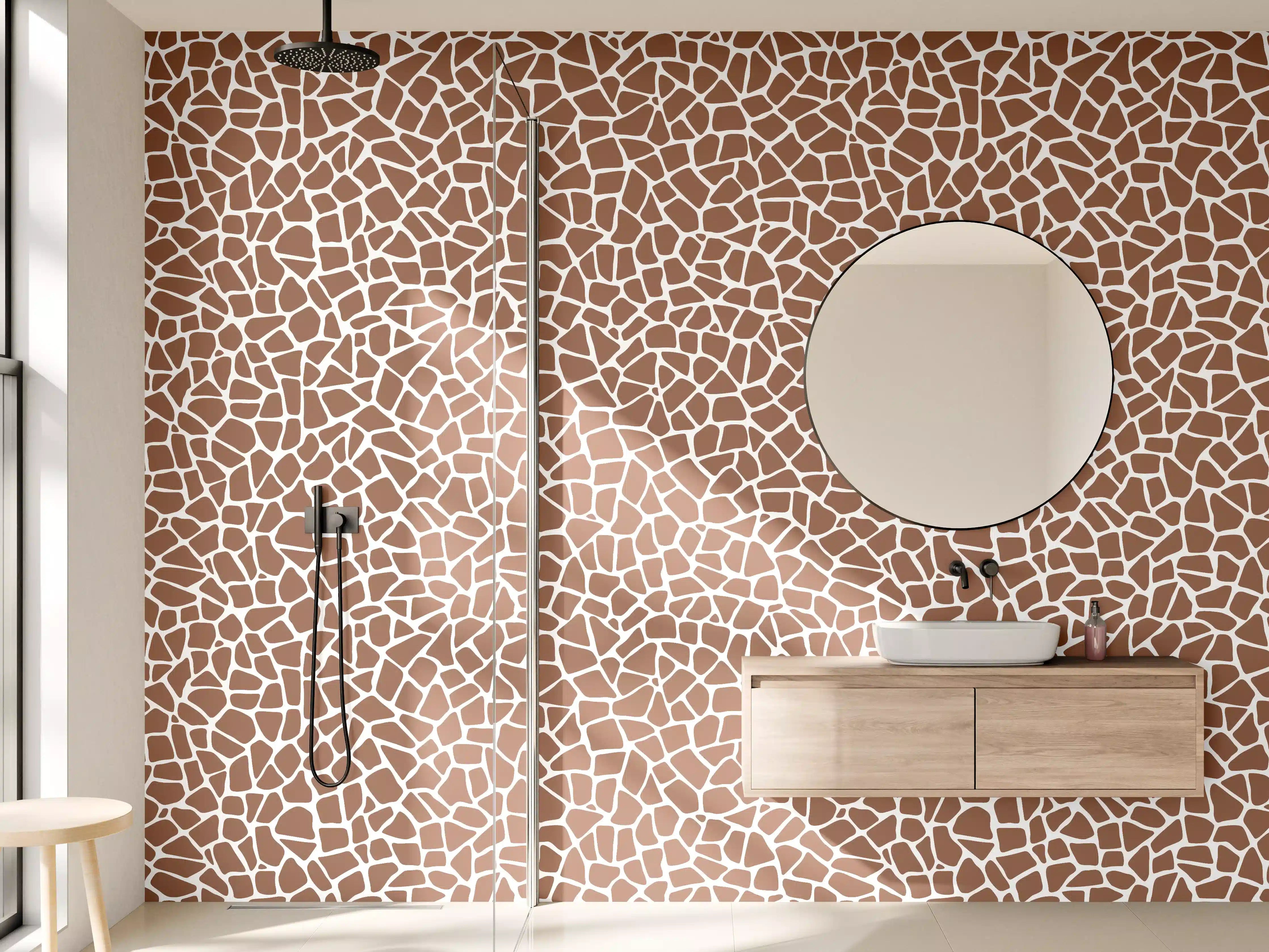 Wandverkleidung Bad - Elegante Marmorstruktur in warmen Tönen