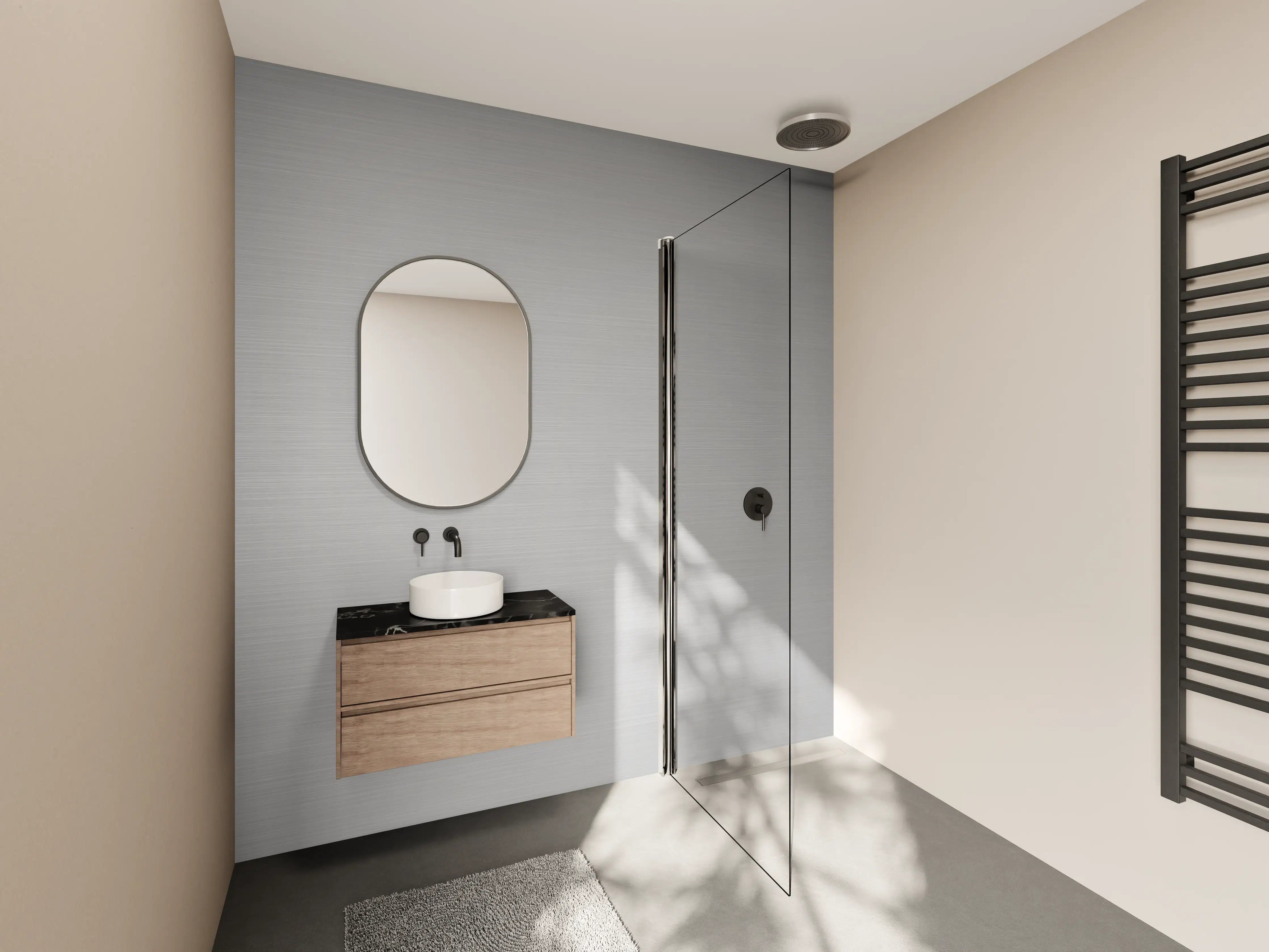 Wandverkleidung Bad - Elegante Silber-Metalltextur