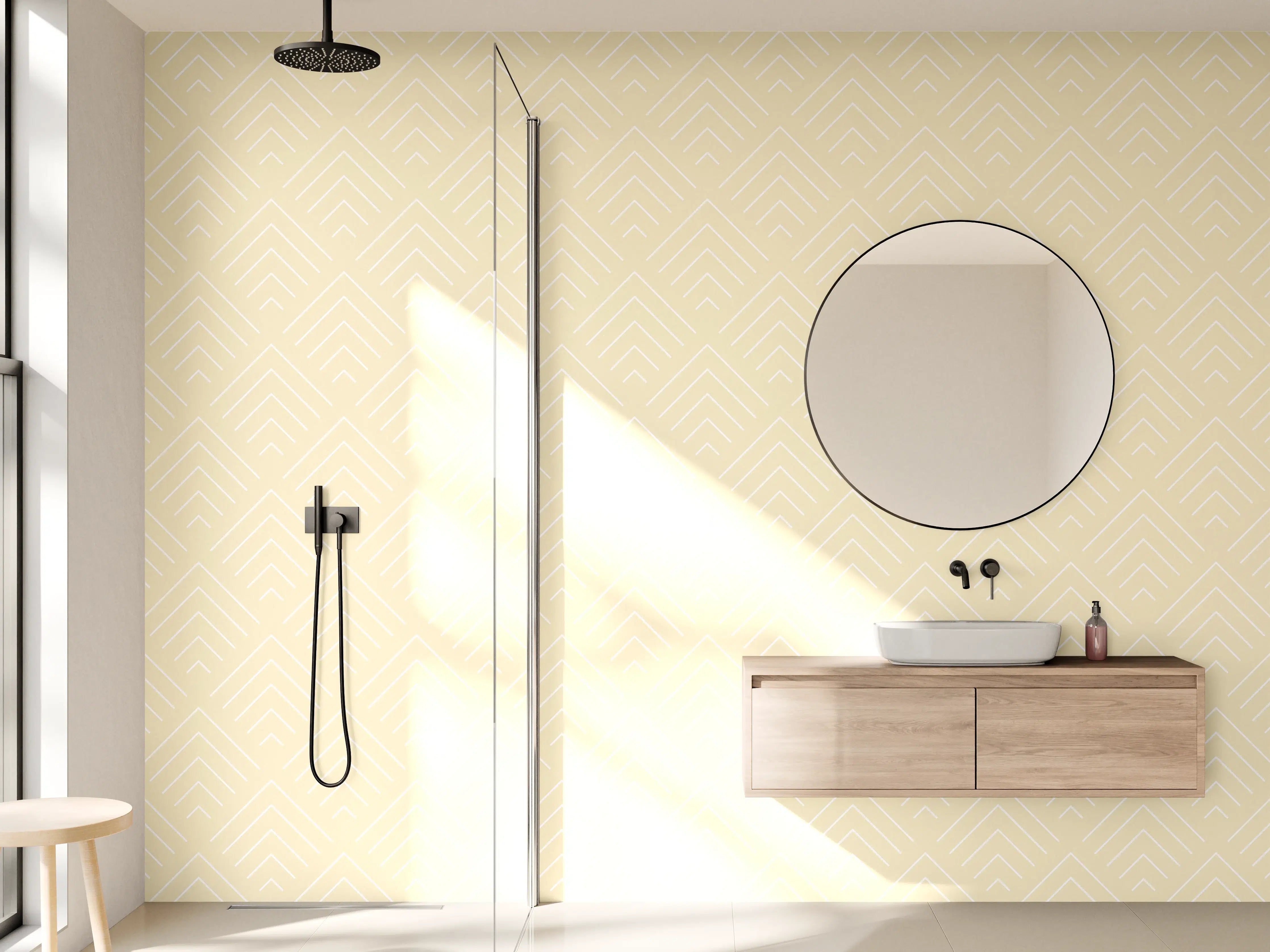 Wandverkleidung Bad - Elegantes Beige-Muster mit dezentem Design